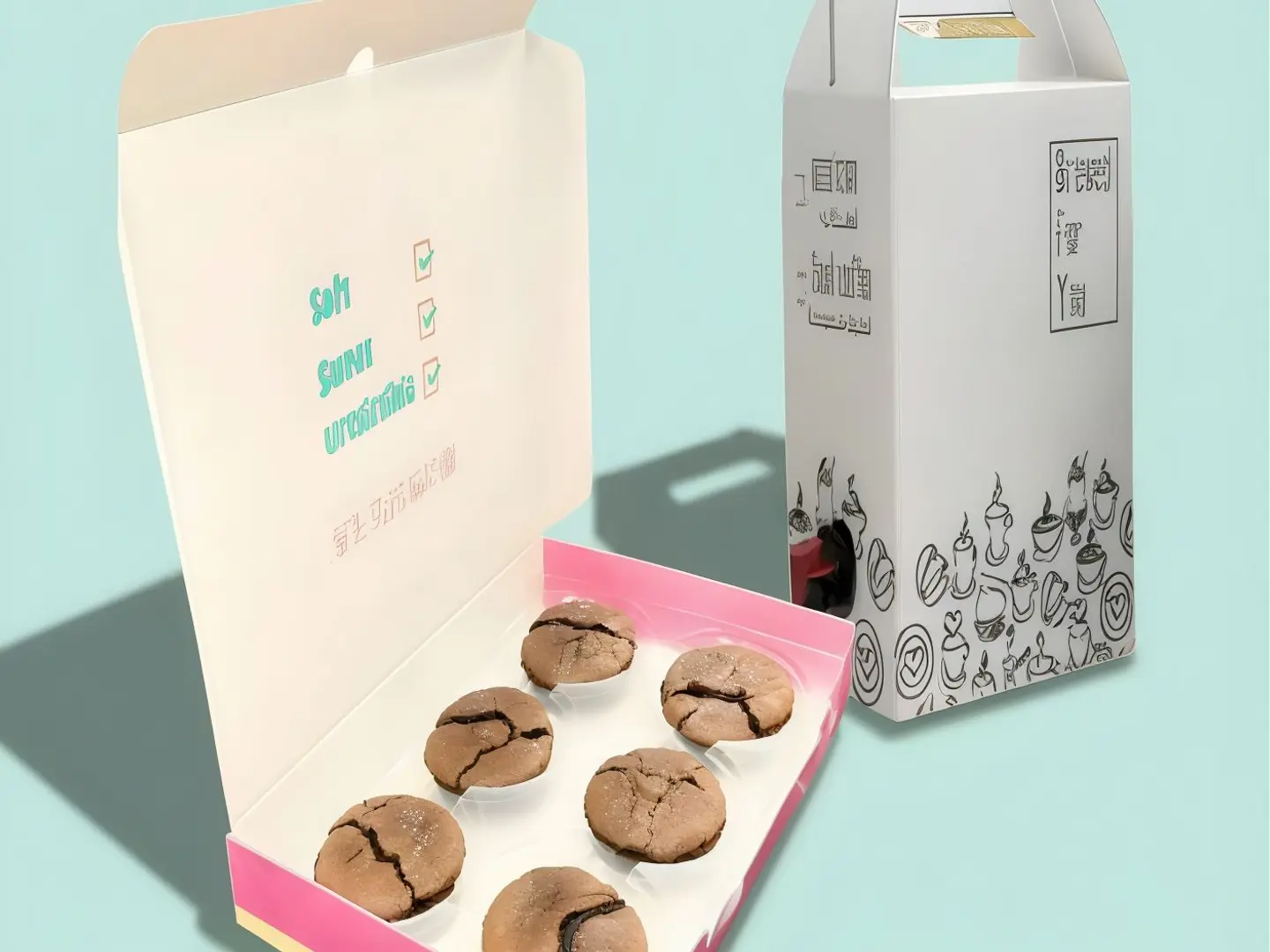 علبة تضم ٦ كوكيز لوتس مع ١ لتر قهوة سعودية