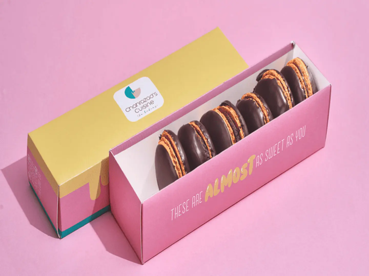 Box Of 6 Chocolate Dipped Macarons