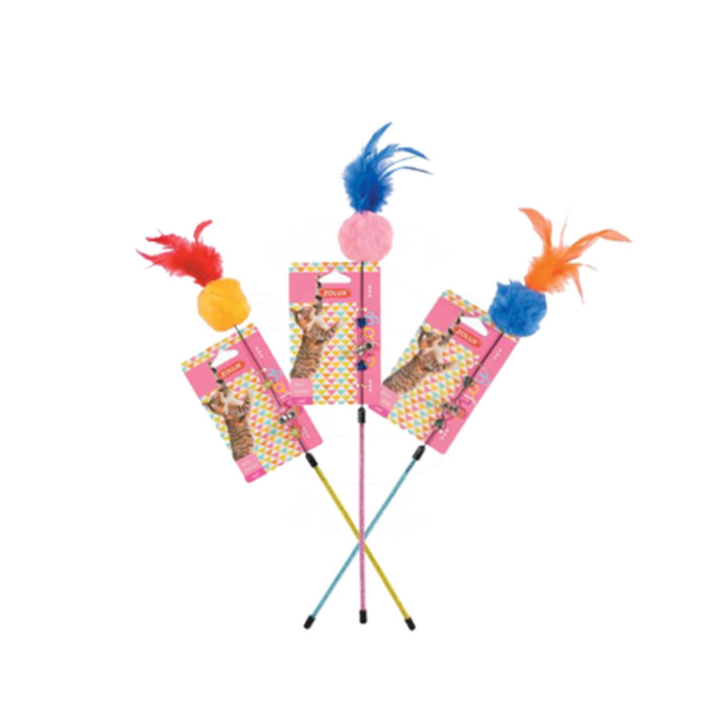 Zolux Cat Toy Fishing Rod With Colored Ball