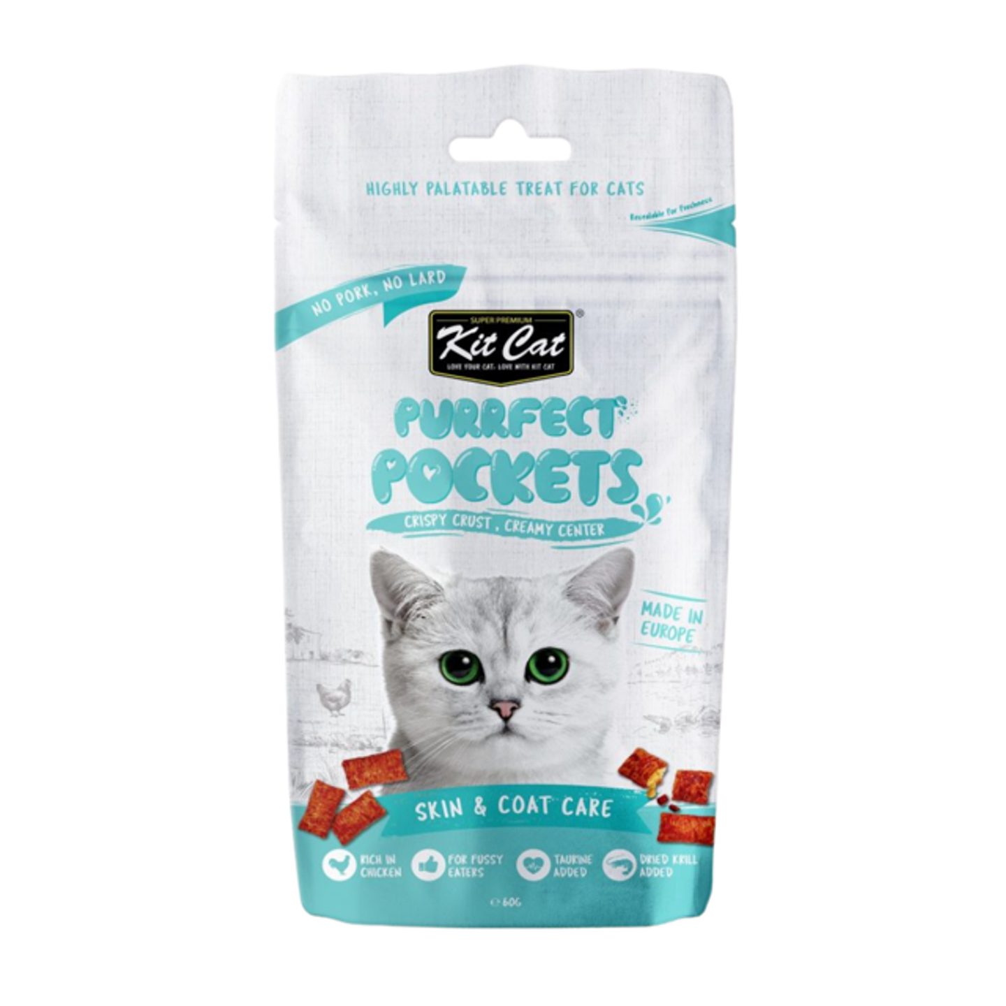 Kit Cat Purrfect Pockets Chicken Coat Care Treat 60g