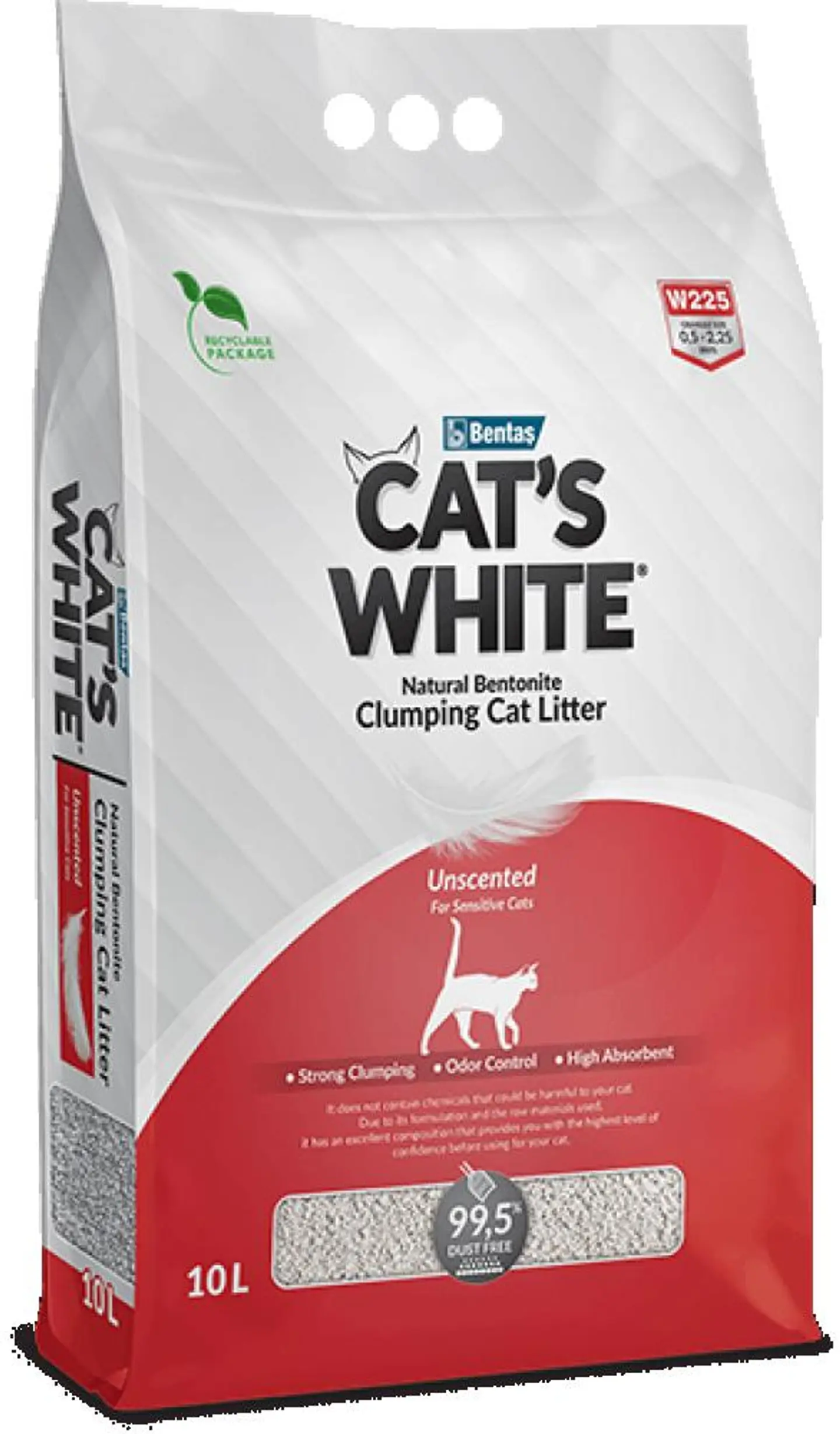 Cat White Natural Unscented Cat Litter 10 L