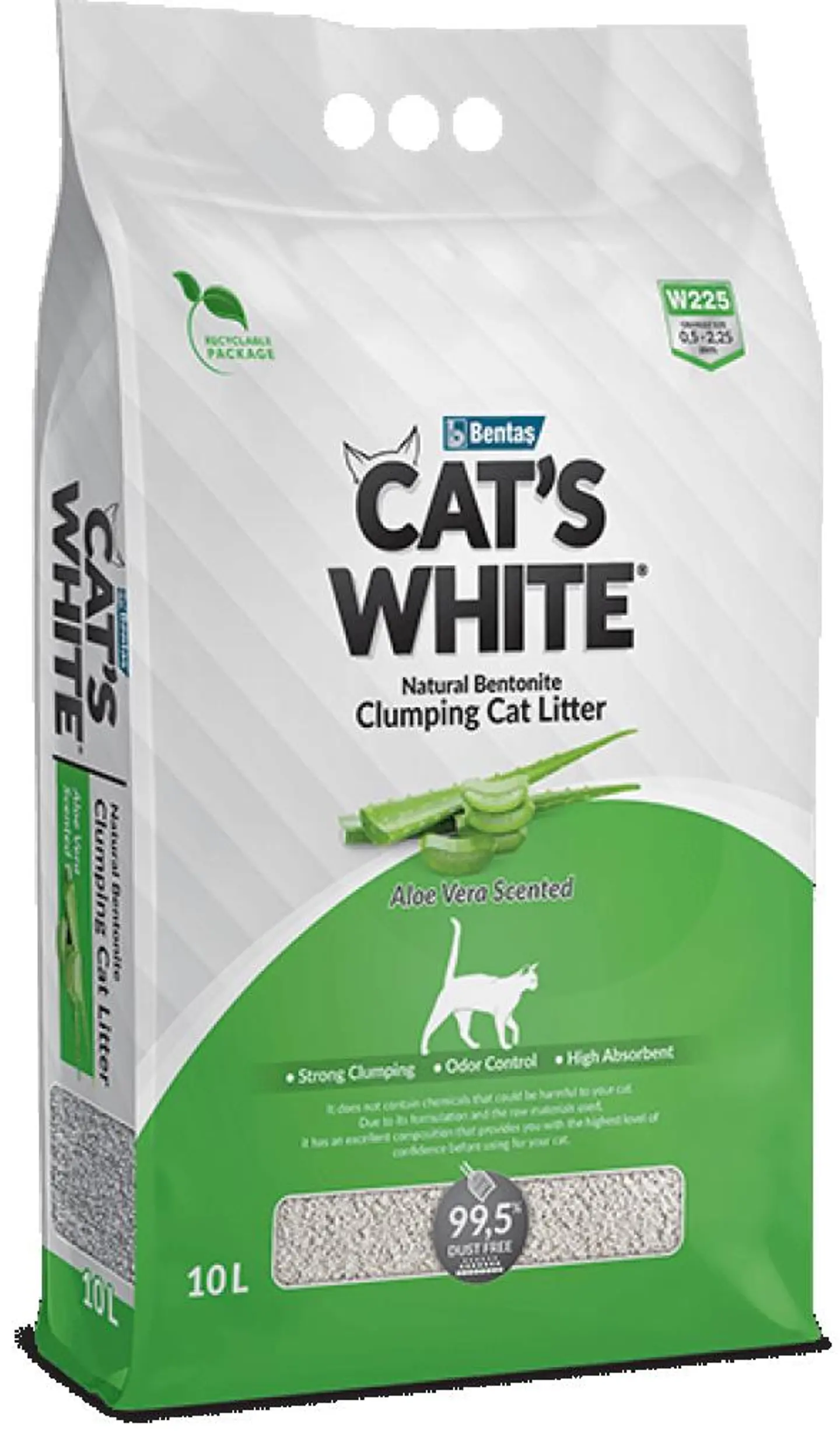Cat White Natural Cat Litter Aloe Vera Scent 10 L