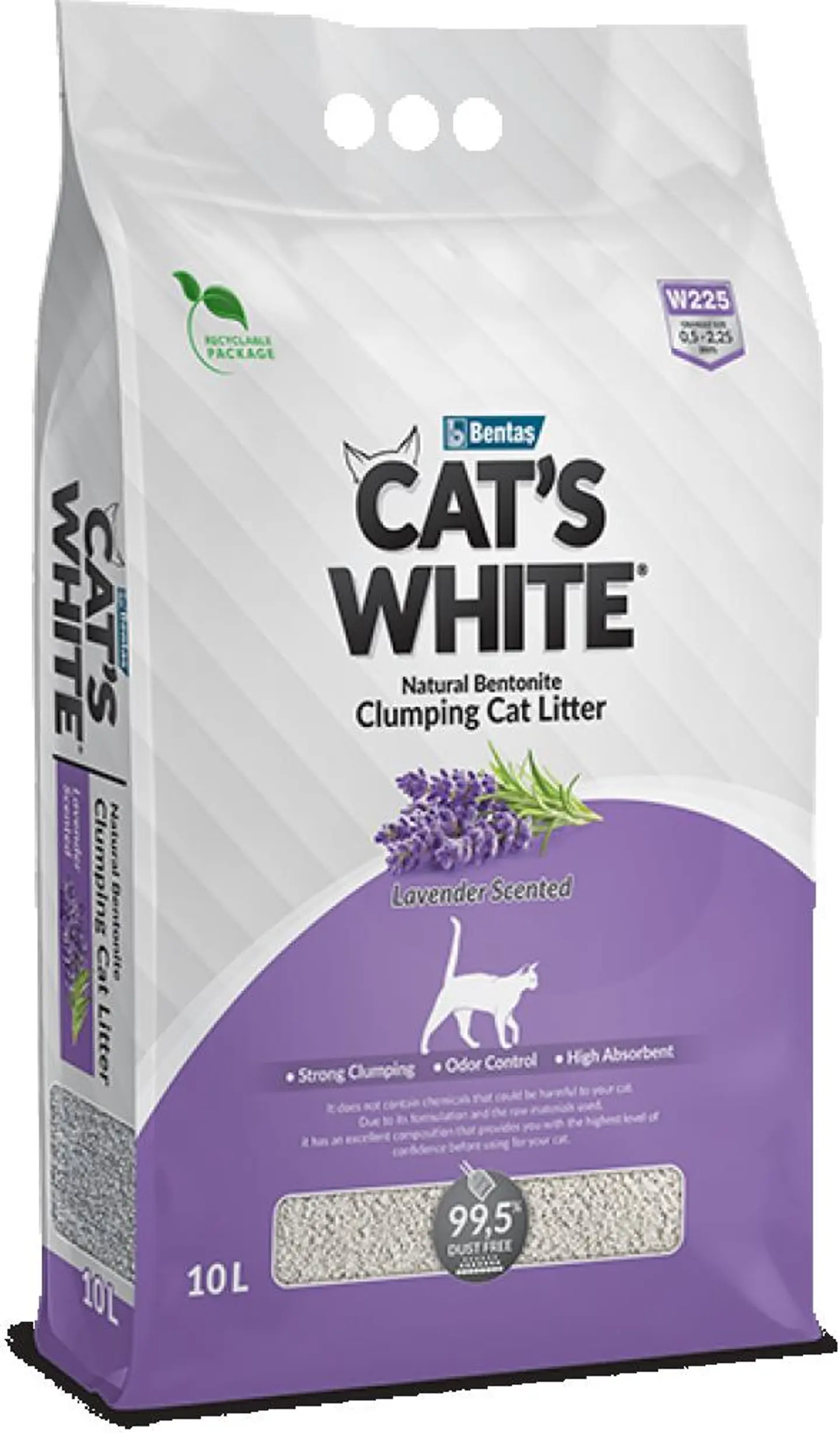 Cat White Natural Cat Litter Lavender Scent 10 L