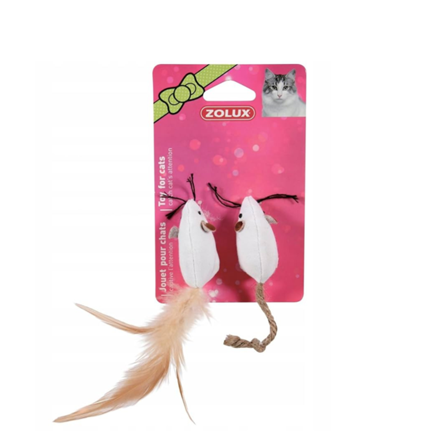 Zolux Canvas Mouse Cat Toy 5cm 2x