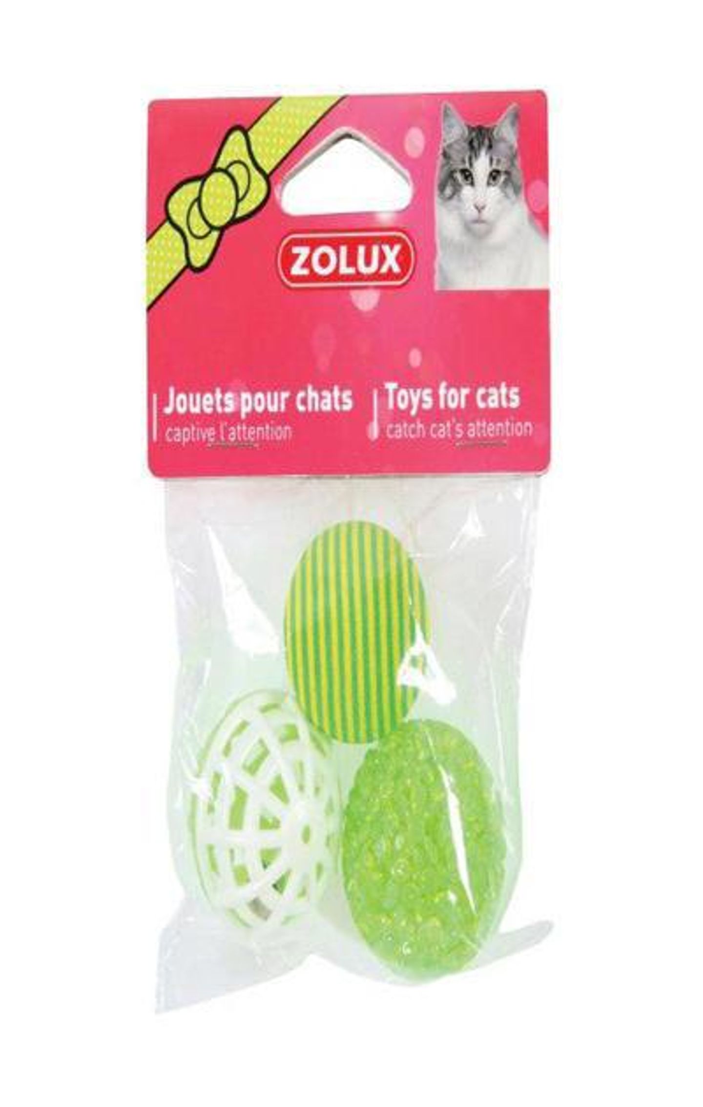Zolux 3 Assorted Balls For Cats   4cm