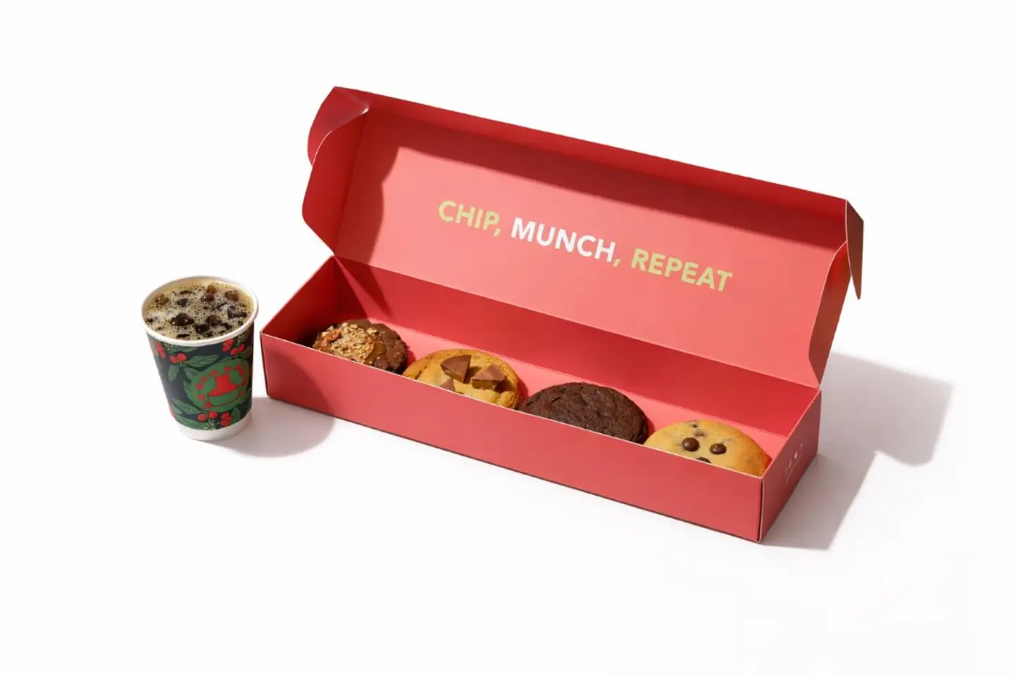 1 بوكس 4 كوكيز مع 1 قهوة سوداء