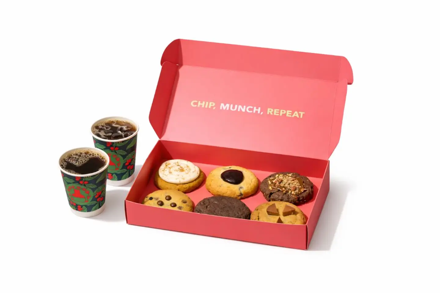 بوكس 6 كوكيز مع 2 قهوة سوداء