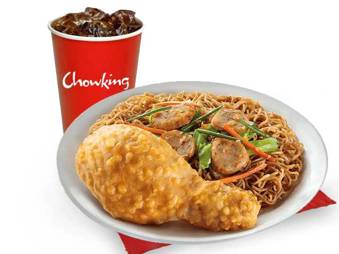 قطعة واحدة من الدجاج المقلي على الطريقة الصينية مع وجبة بانكيت كانتين