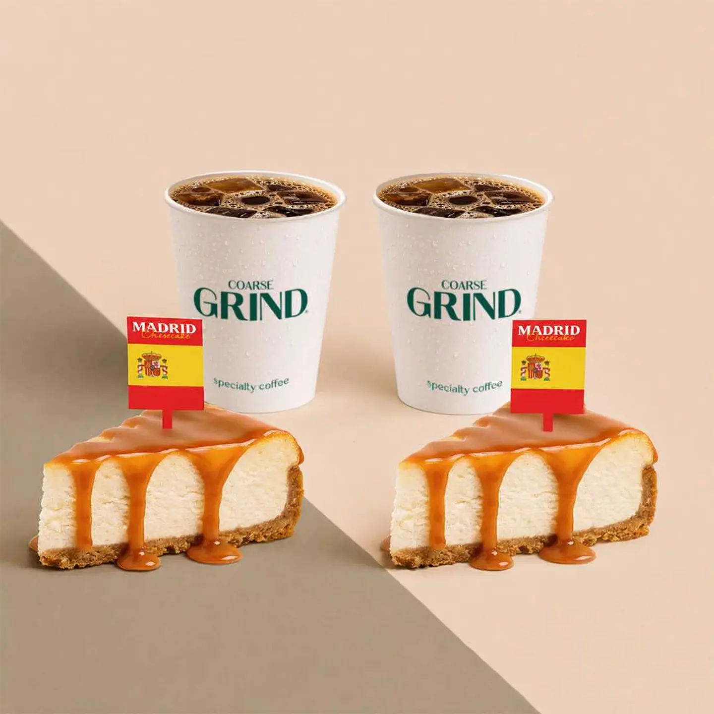 2 Madrid Cheesecakes & 2 Coffees Of The Day