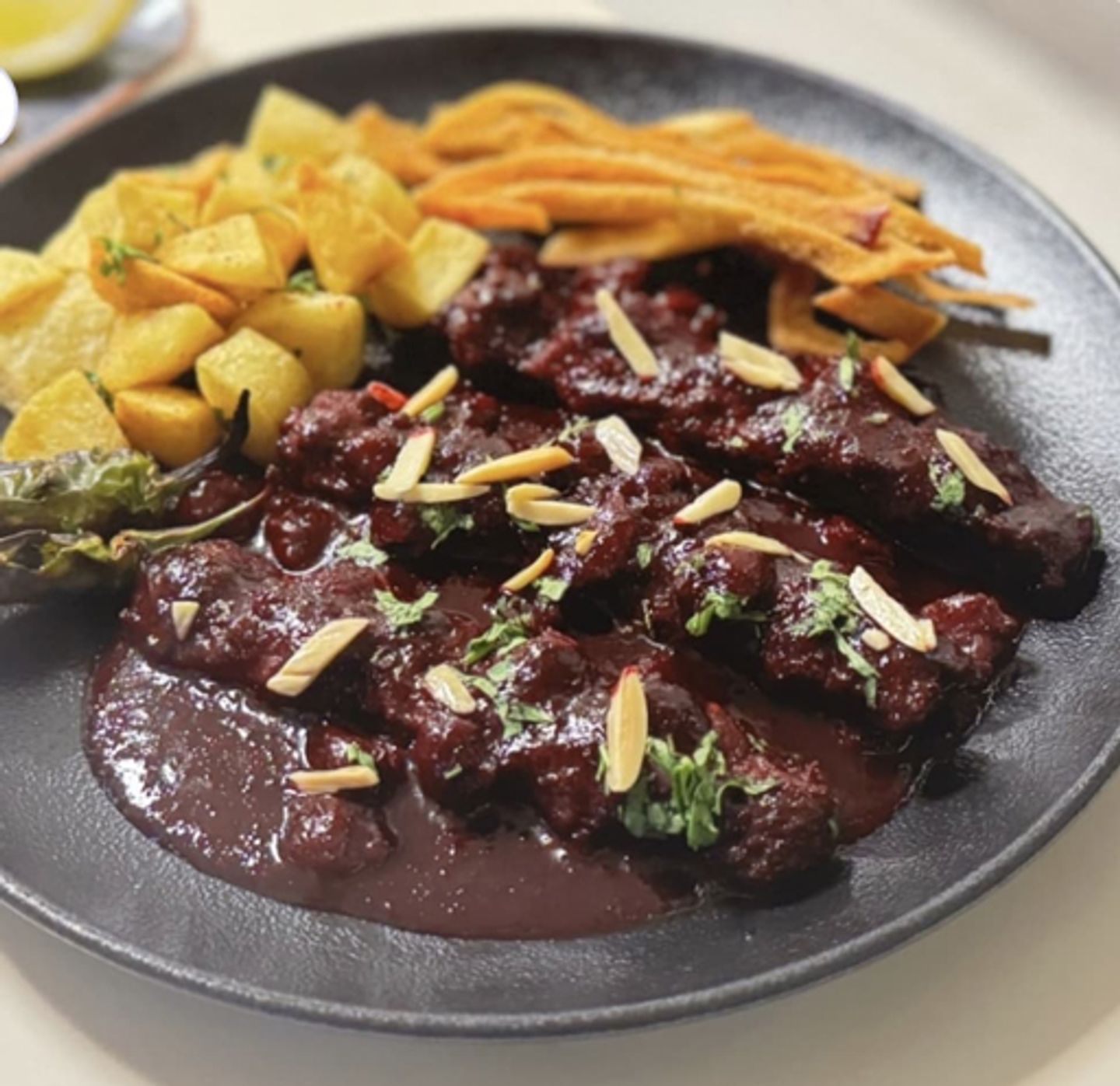 Meat Kabbab With Cherry Sauce