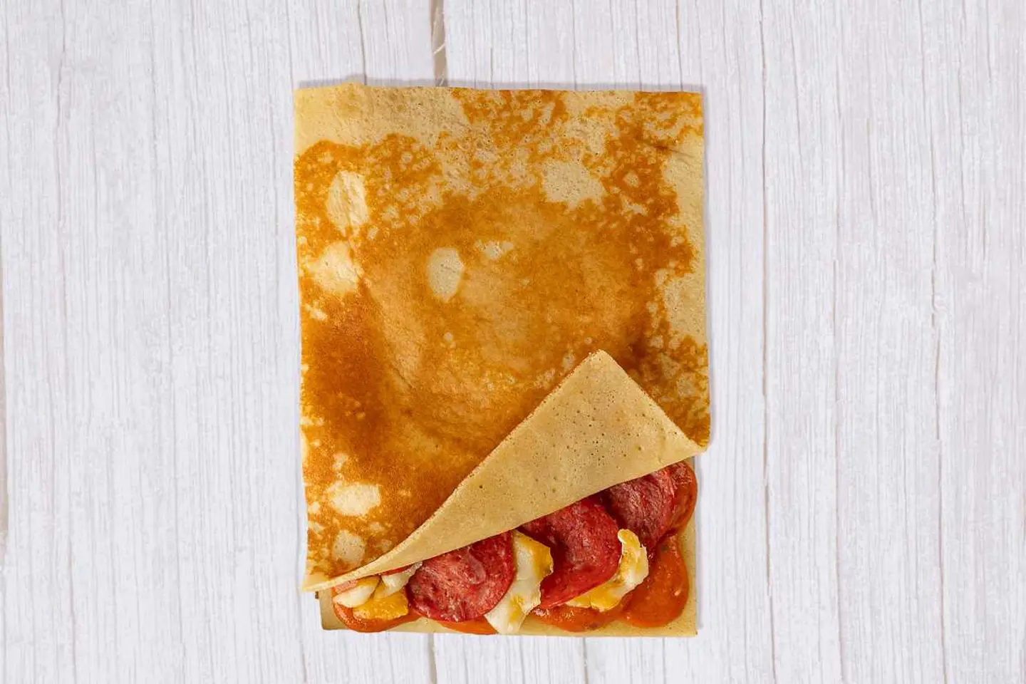 Cheesy Pepperoni Crepe