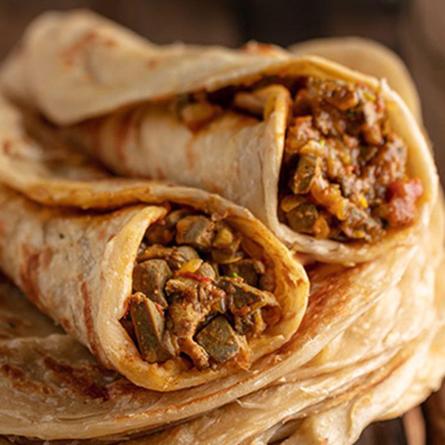 Salty Brown Chapati With Liver