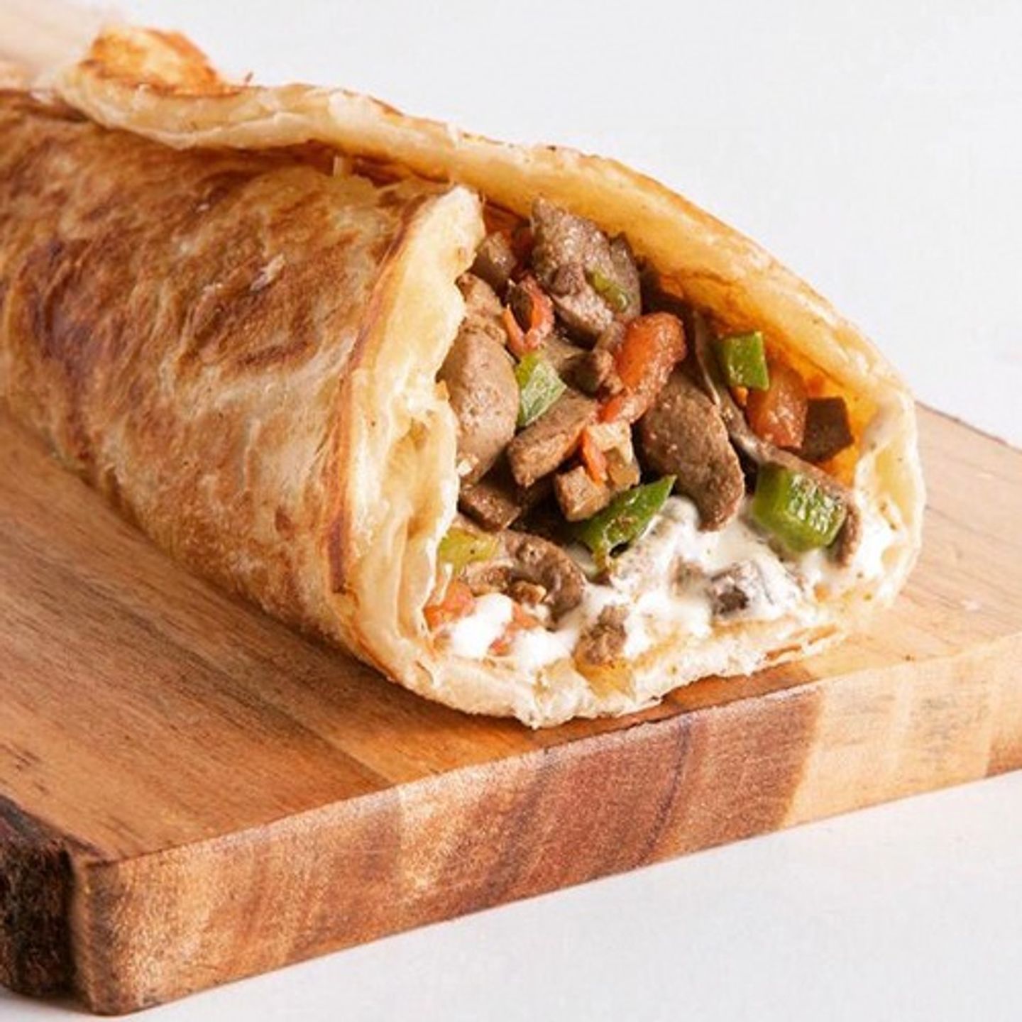 Salty Brown Chapati With Liver & Cheese