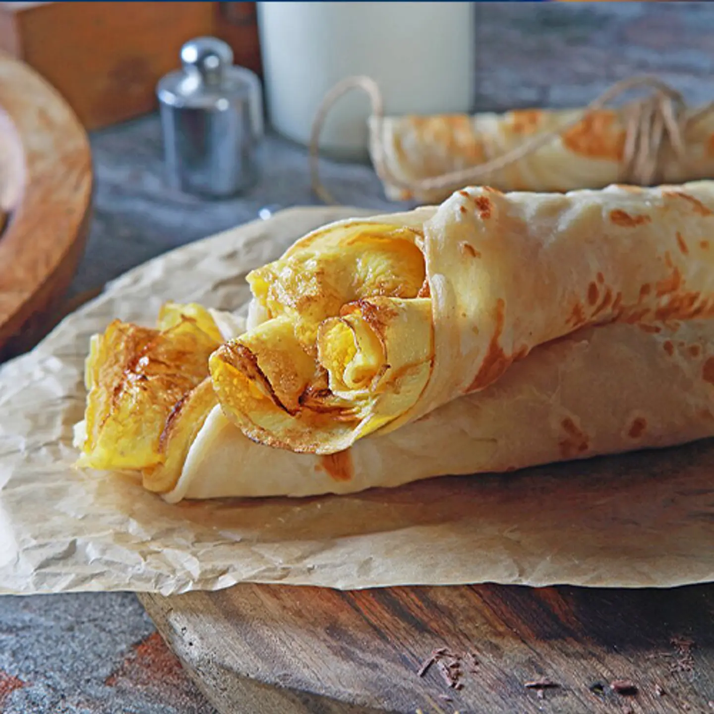 Salty Brown Chapati With Fried Eggs