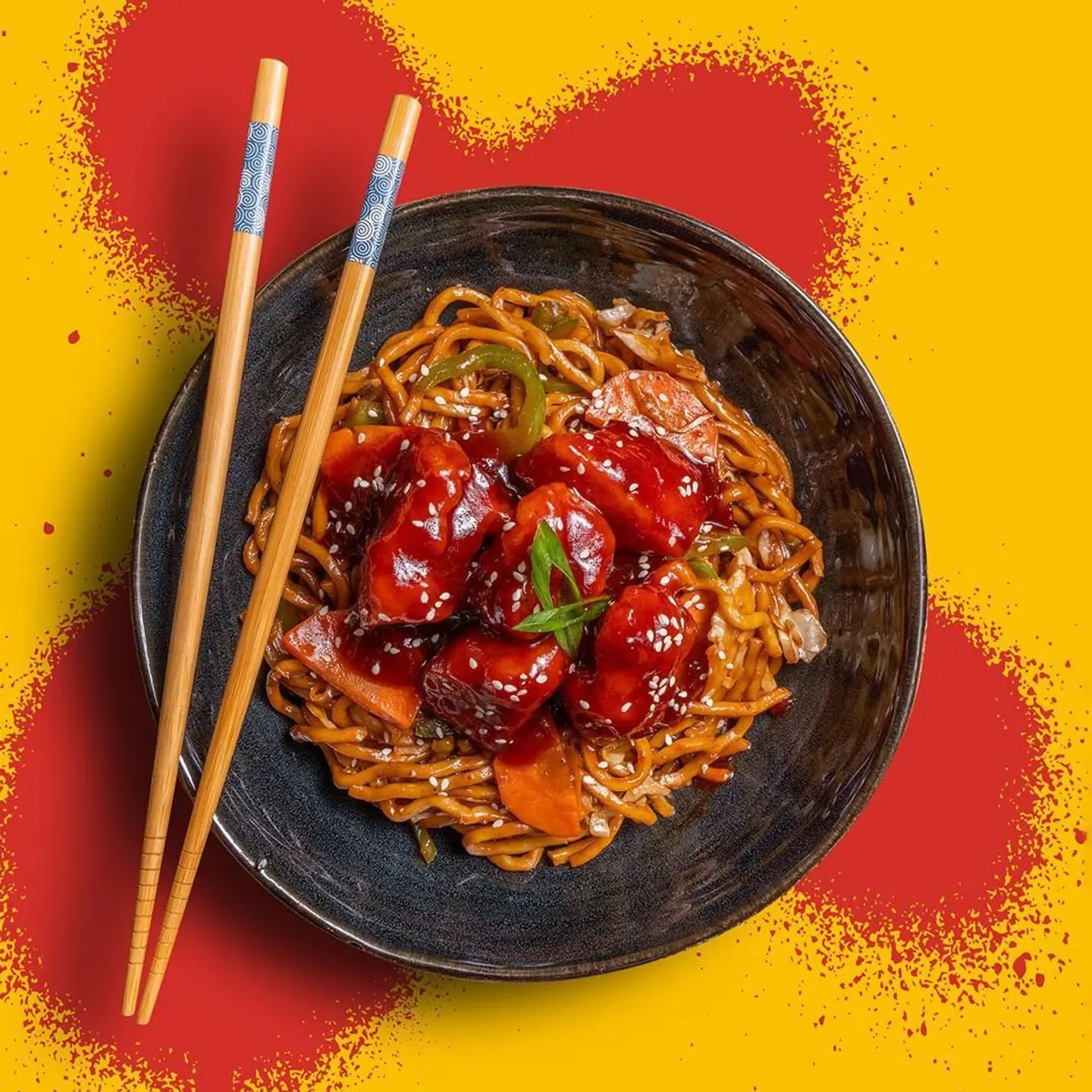 Sweet Glazed Chicken Noodles