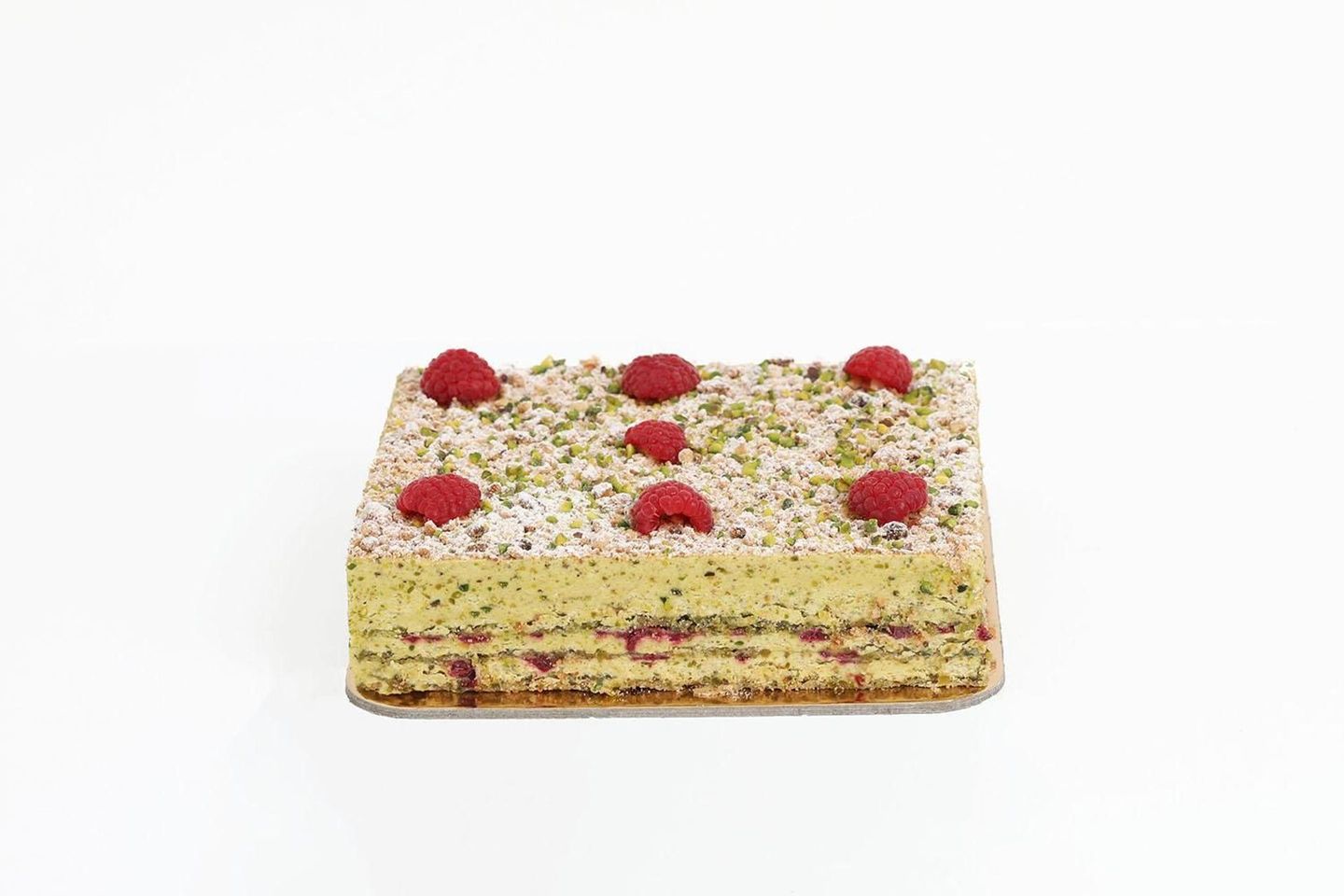 Large Delcie Pistachio Raspberry Cake