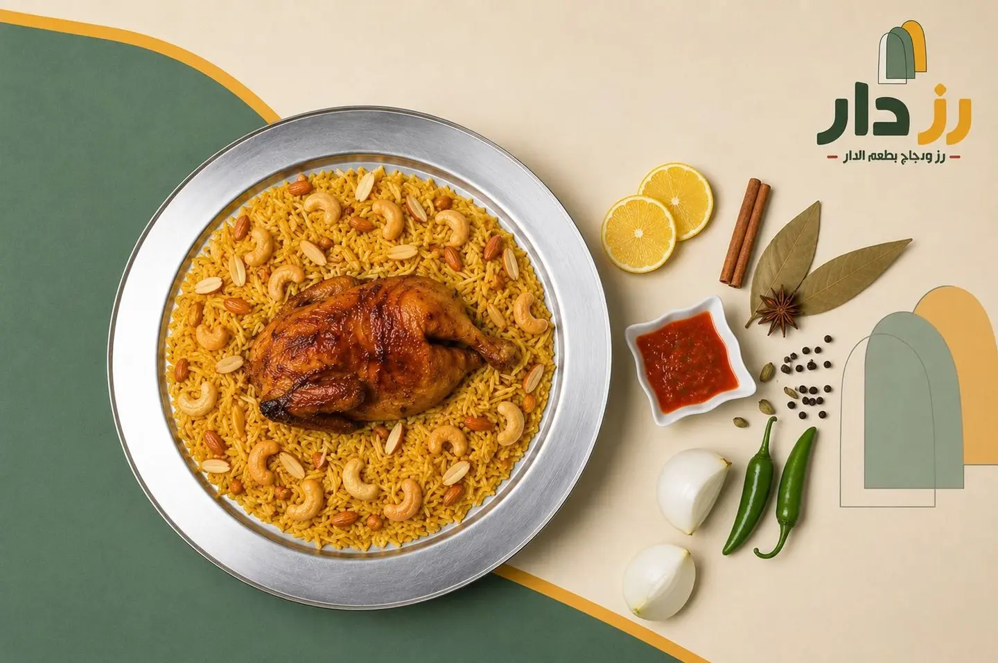 Half A Chicken Shawaya With Rice ( Roz Dar )