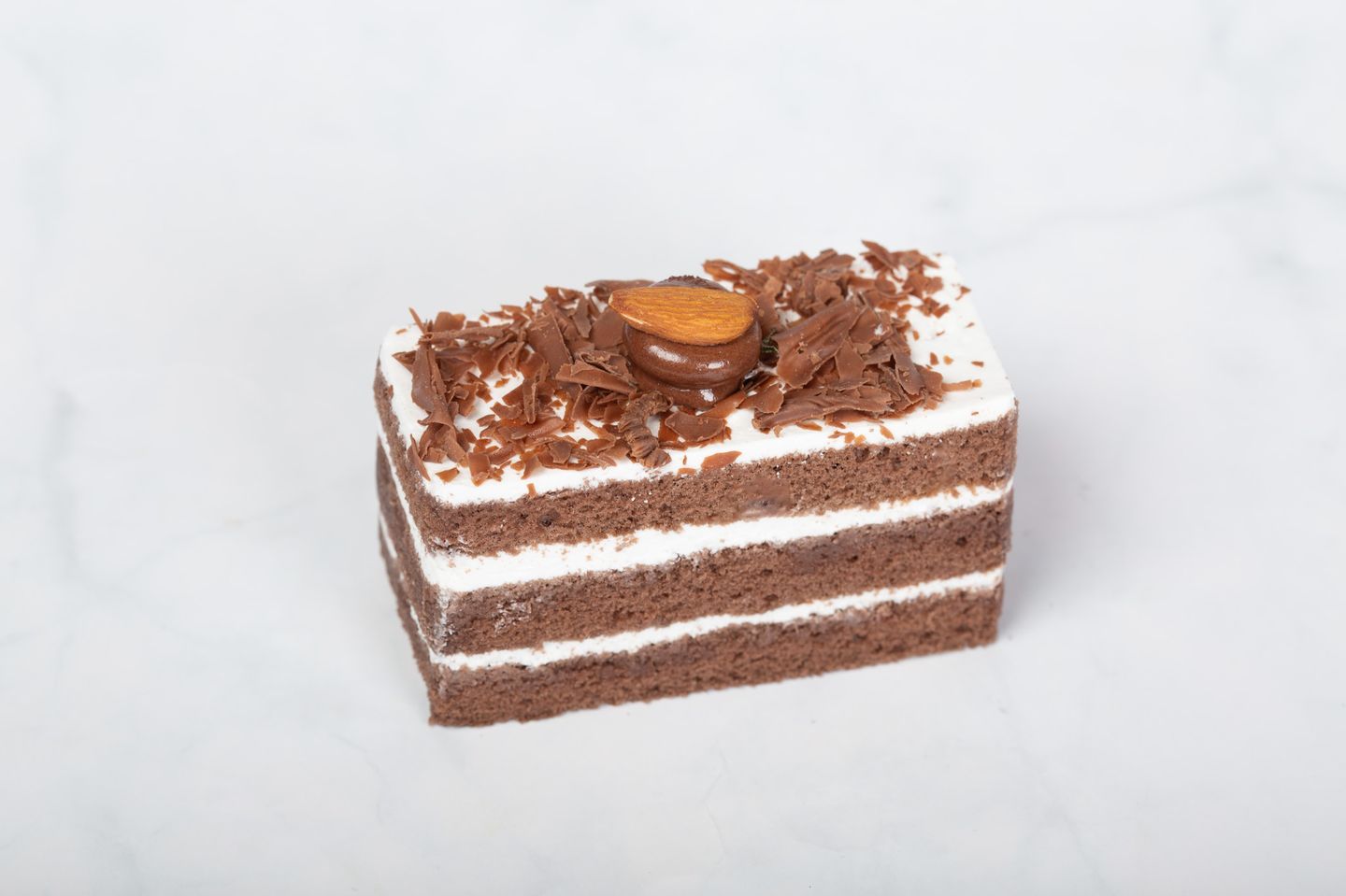 A Rectangular Piece Of Chocolate Cake