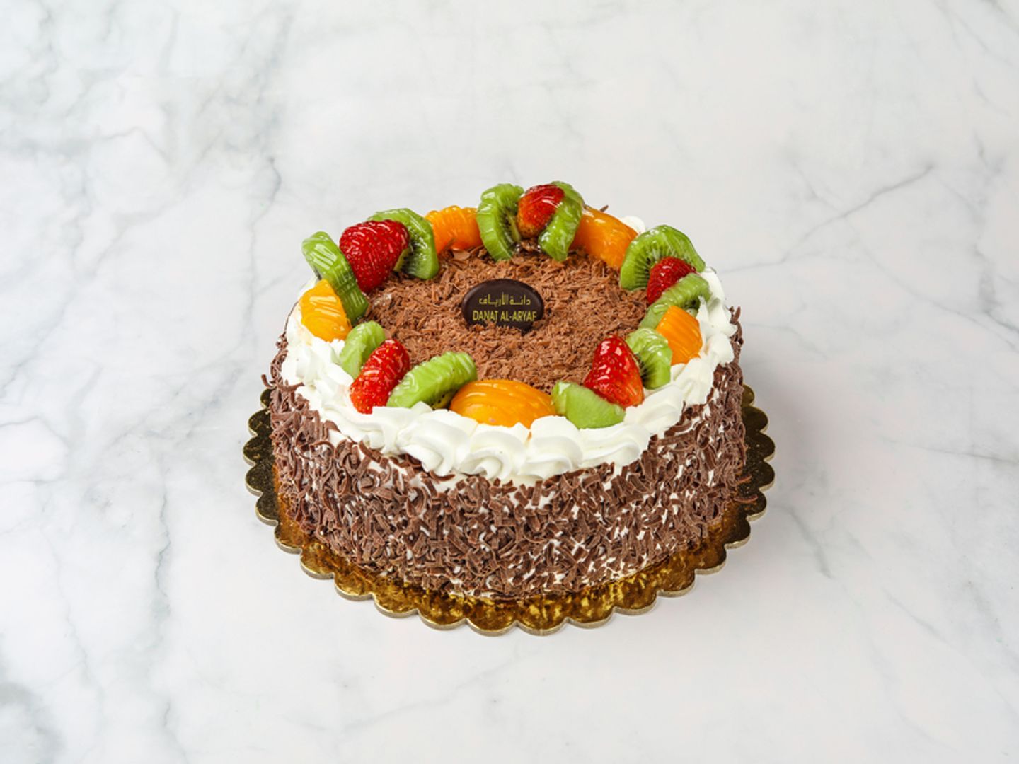 Large Chocolate Cake With Fruits