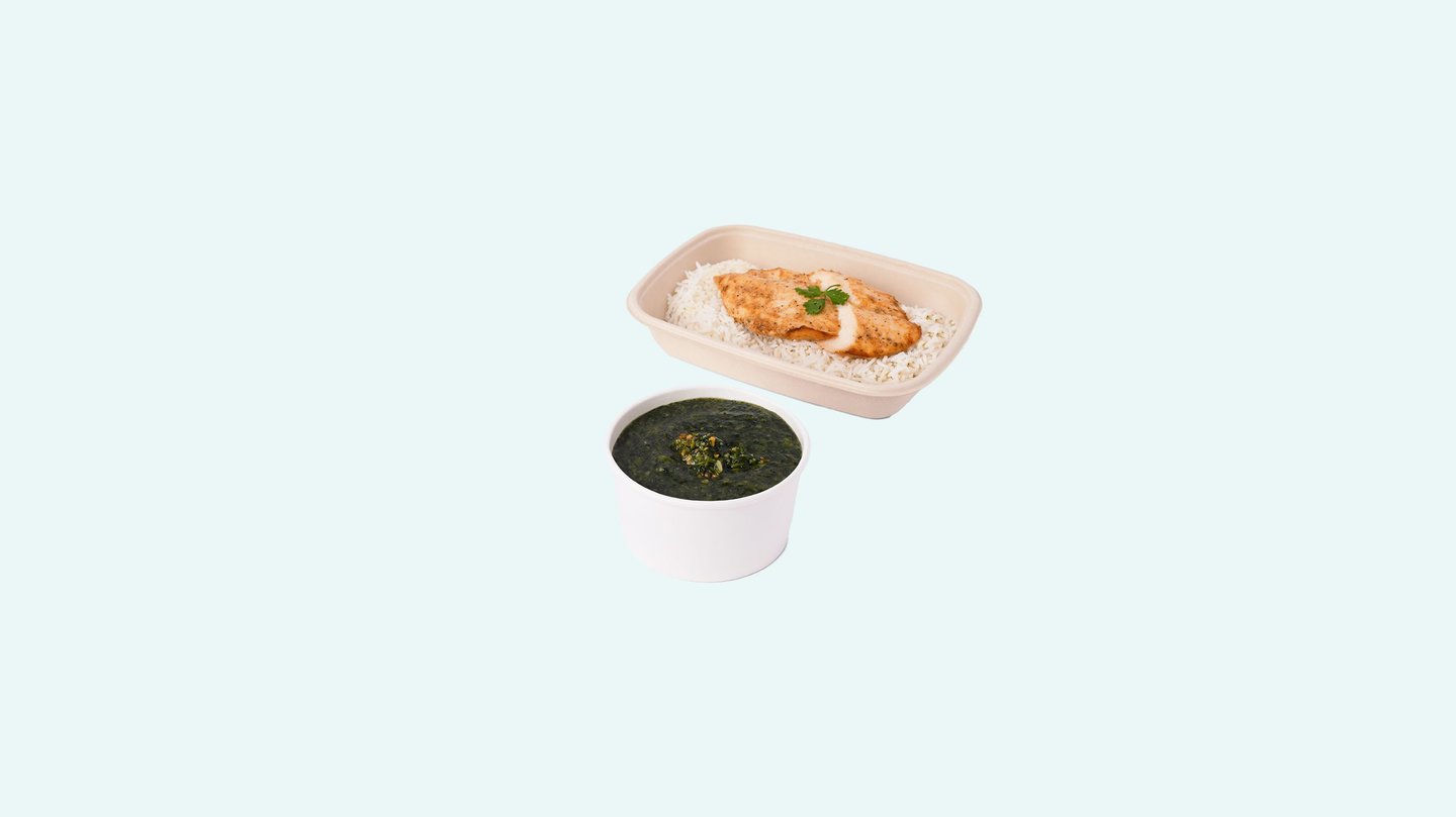 Mouloukhieh Chicken With Rice