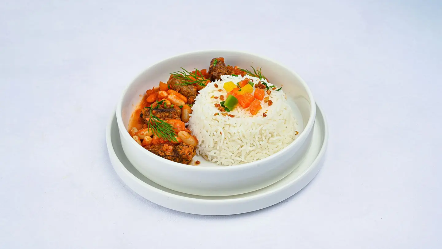 White Beans Stew Meat With Rice