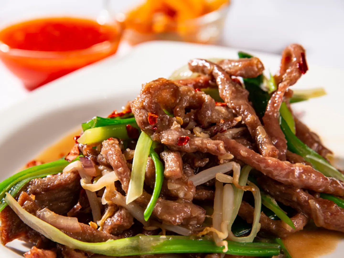 Slices Of Meat W Green Onions