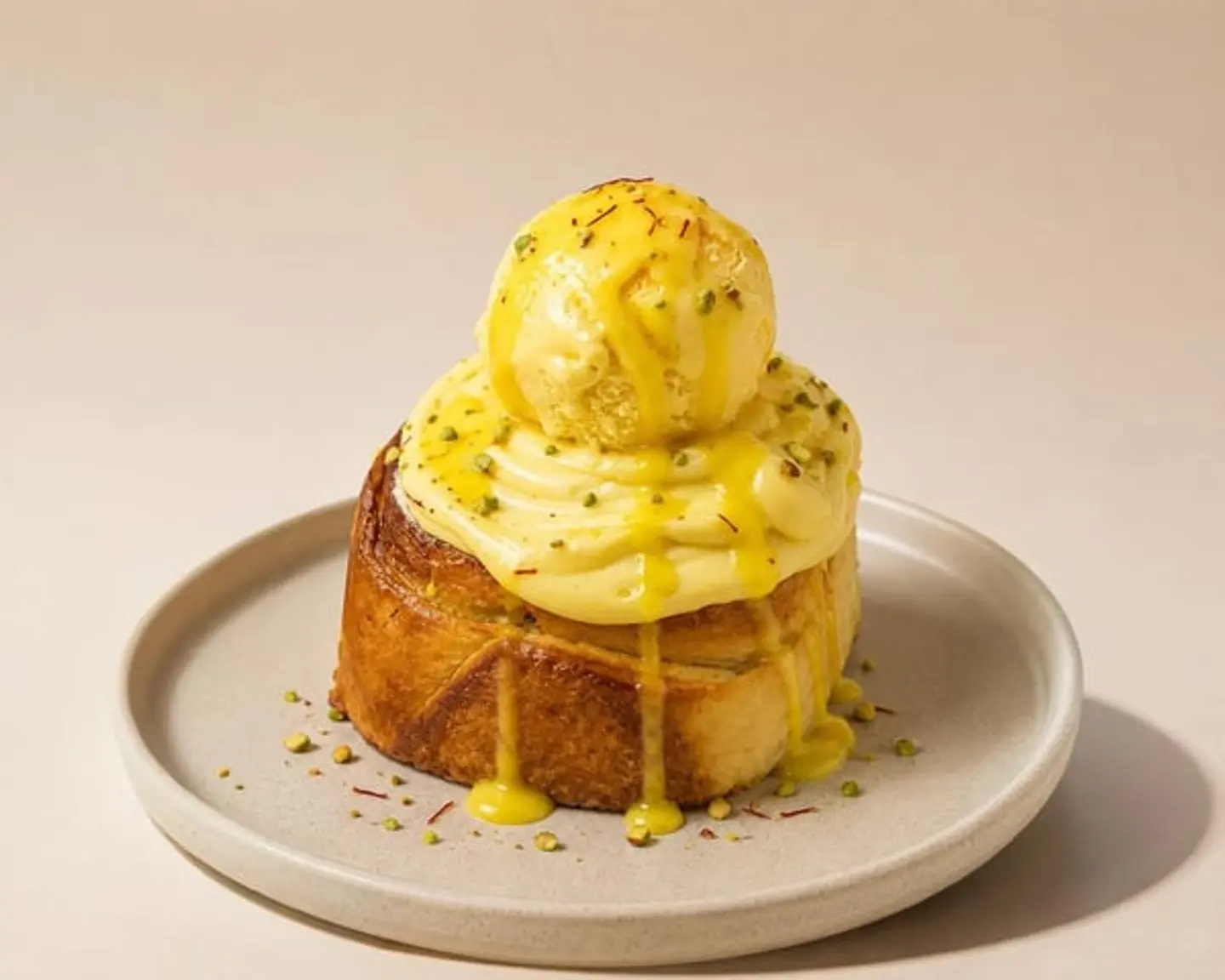 Saffron Ice Cream Cinnamon Roll