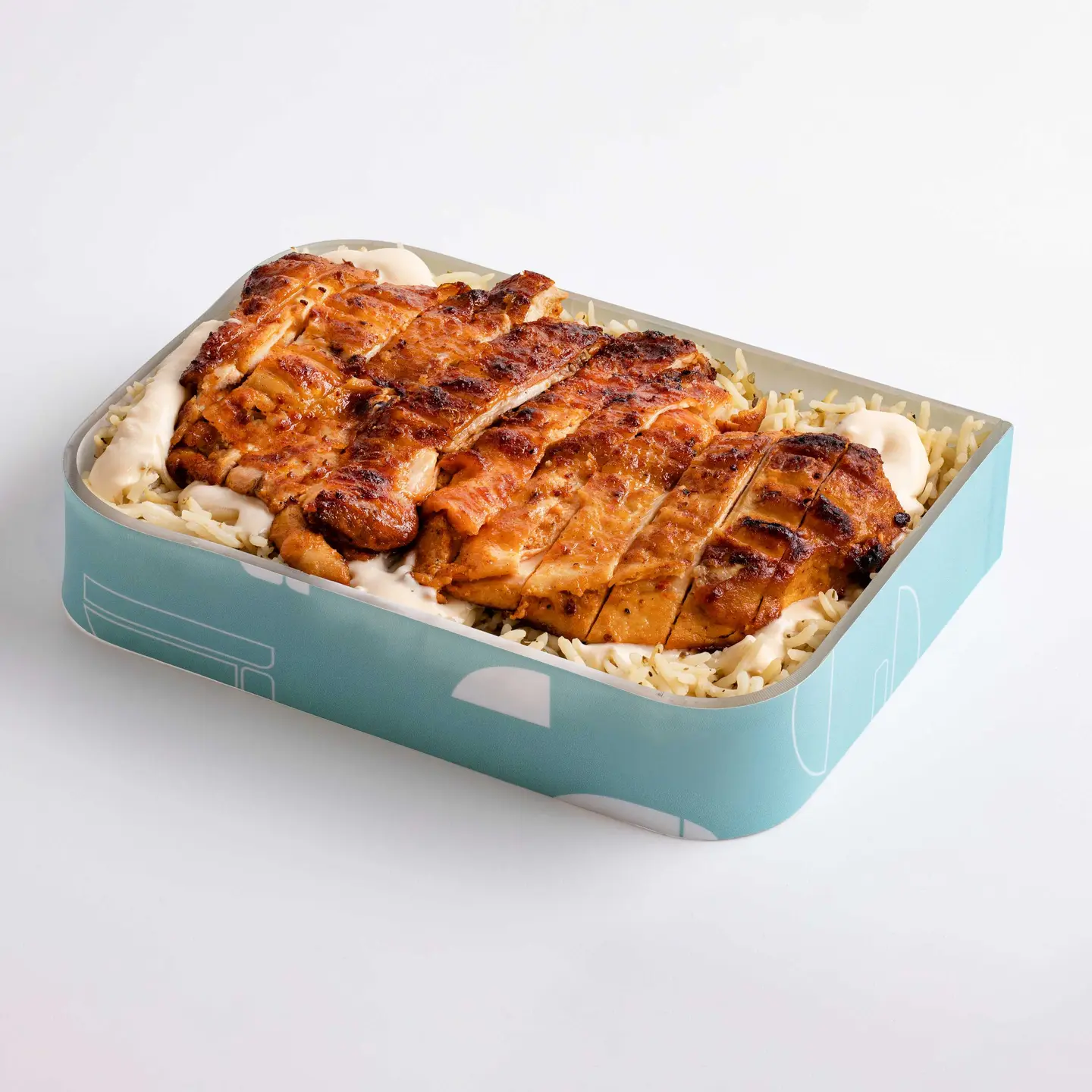 طبق أرز نصف دجاجة
