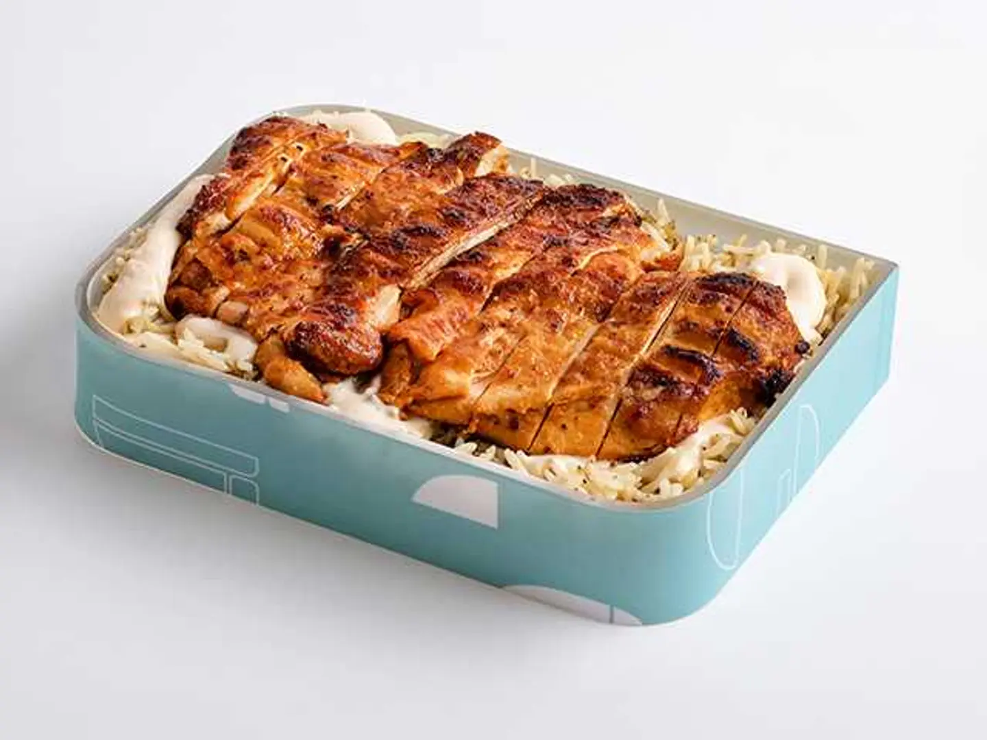 طبق أرز نصف دجاجة
