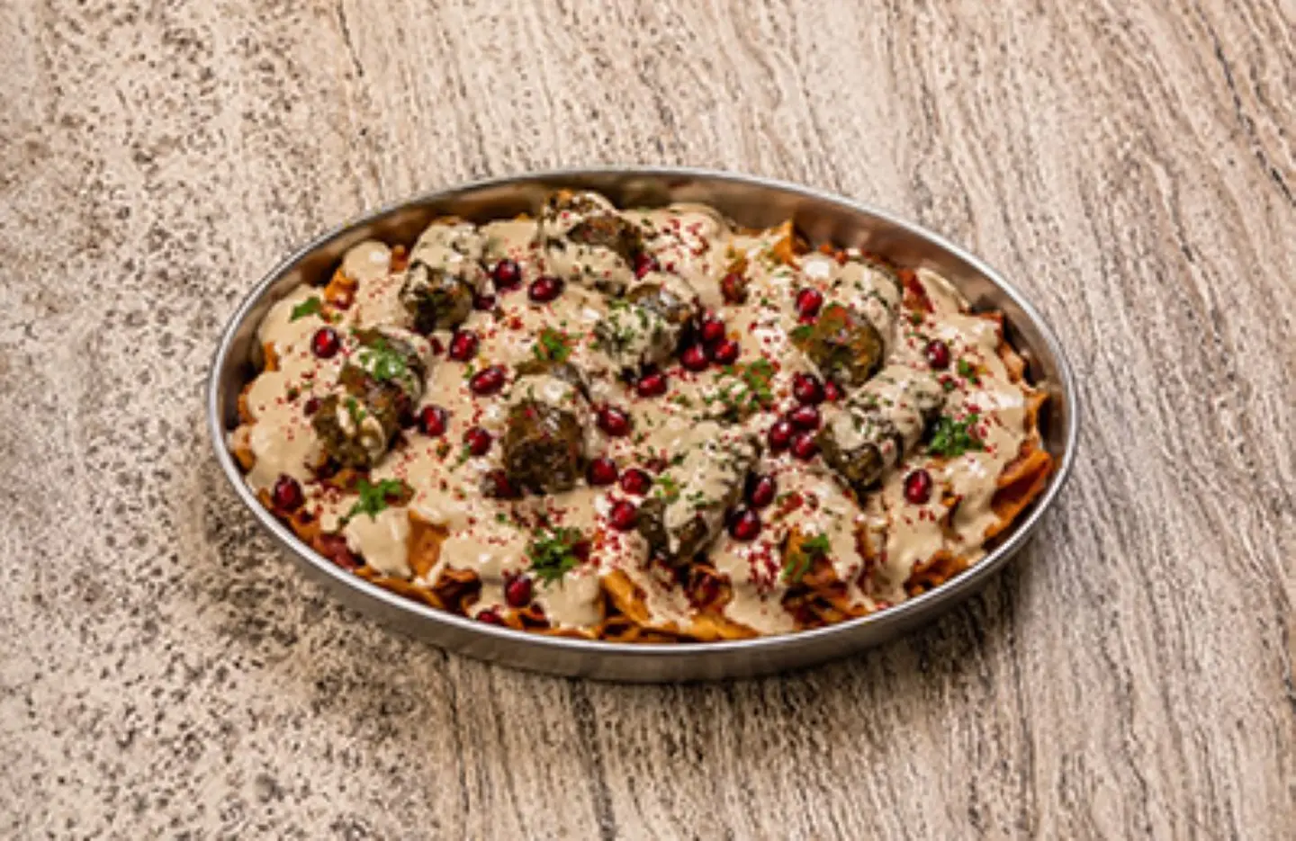 Grape Leaves Fatteh