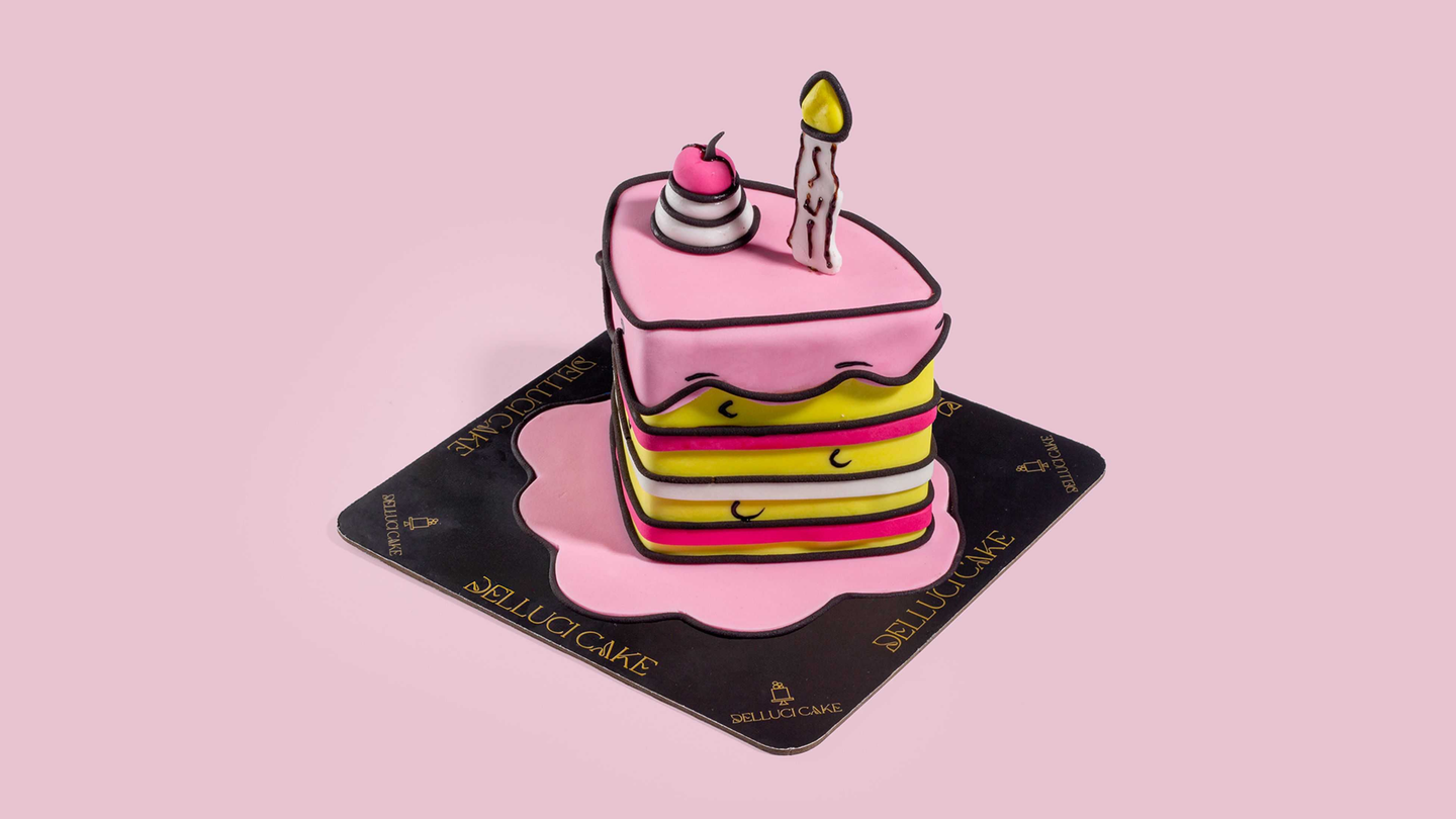 كوميك قطعة مثلثة وردية