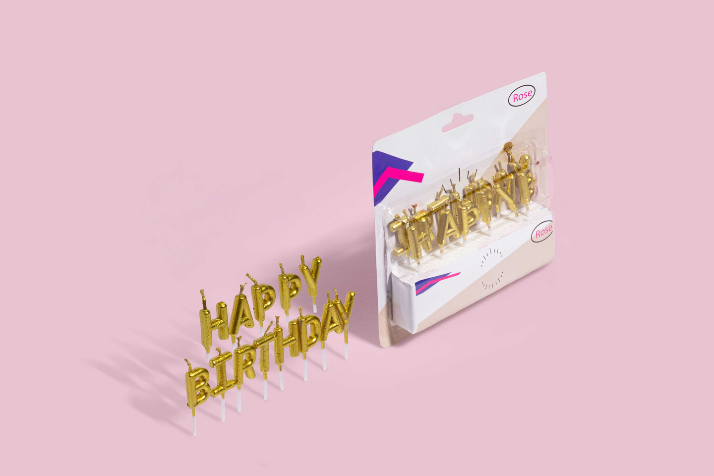 شموع هابي بيرثدي ذهبية