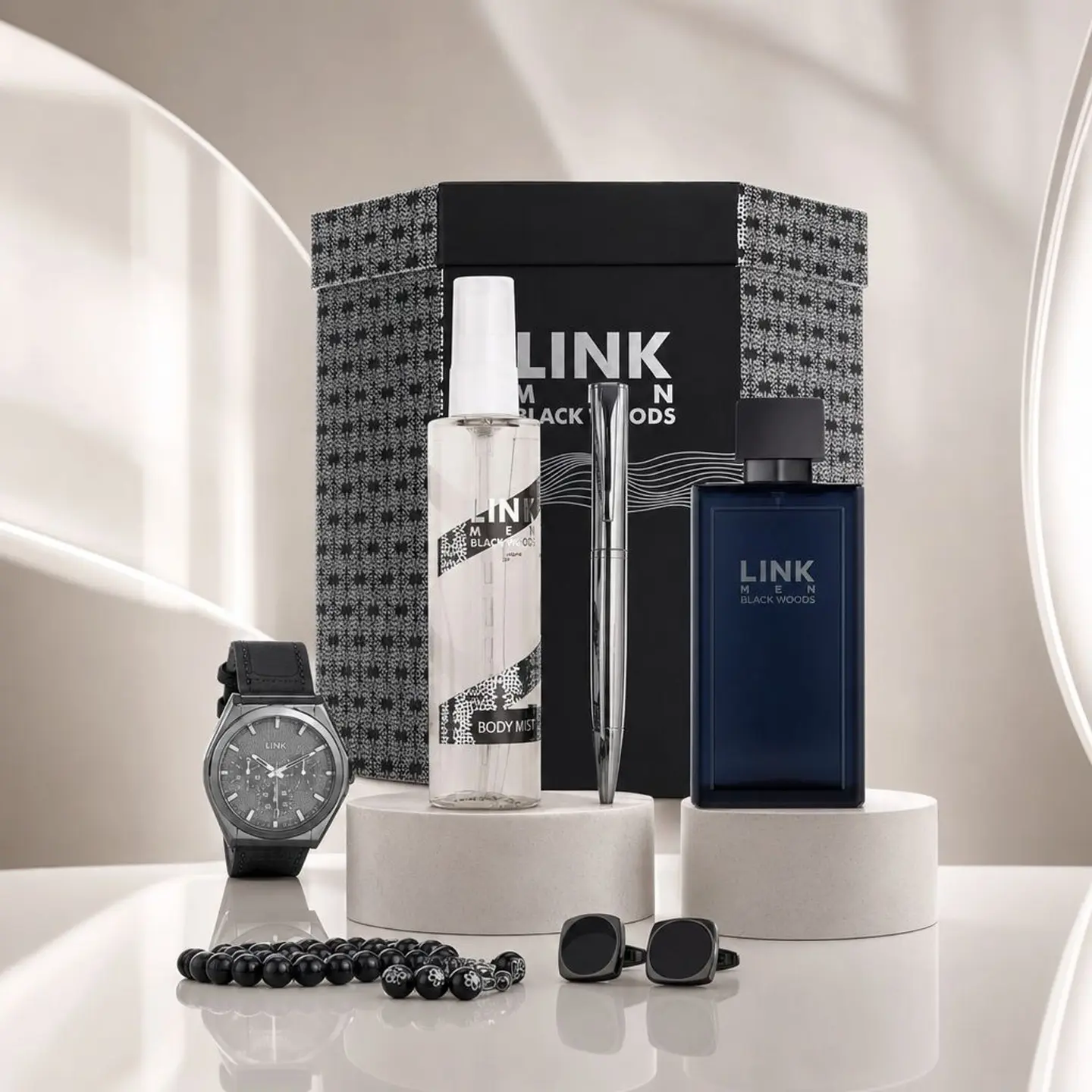 Black Link Men's Accessories Gift Set