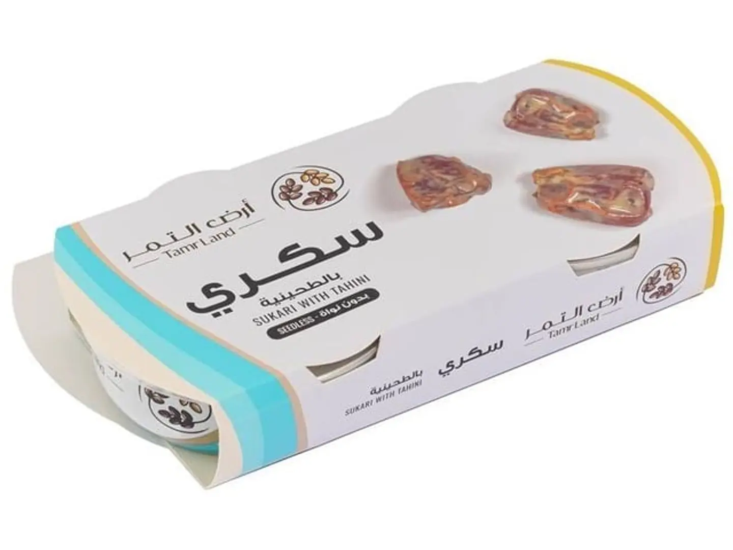 Sukkari Dates With Tahini, Pitted, 2 Metal Cans