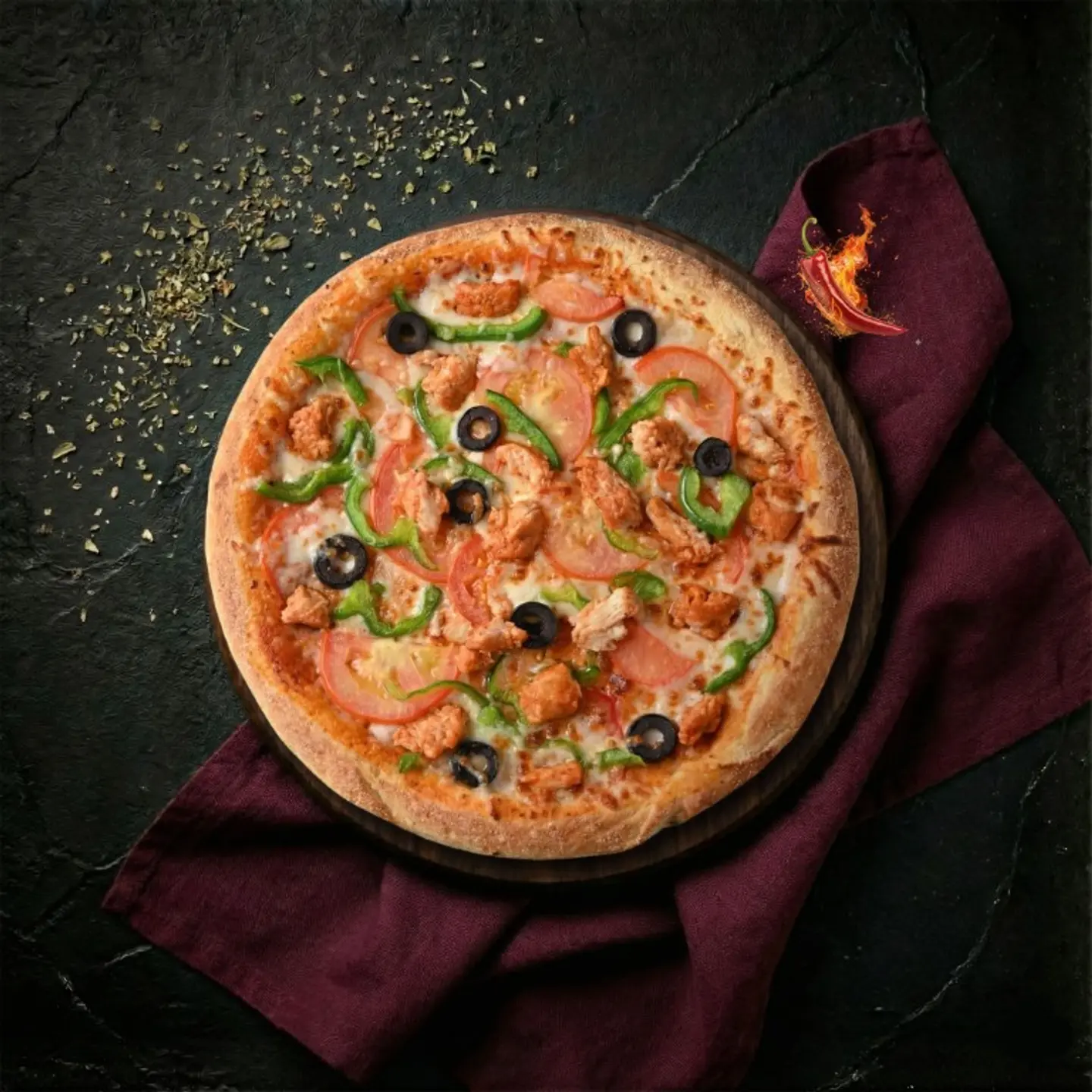 بيتزا تشيلي دجاج كبير