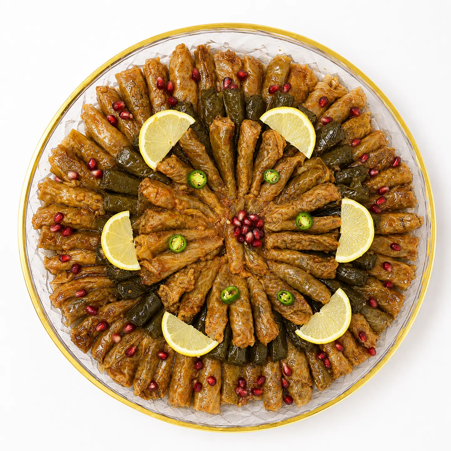 صحن ورق عنب مشكل للمناسبات