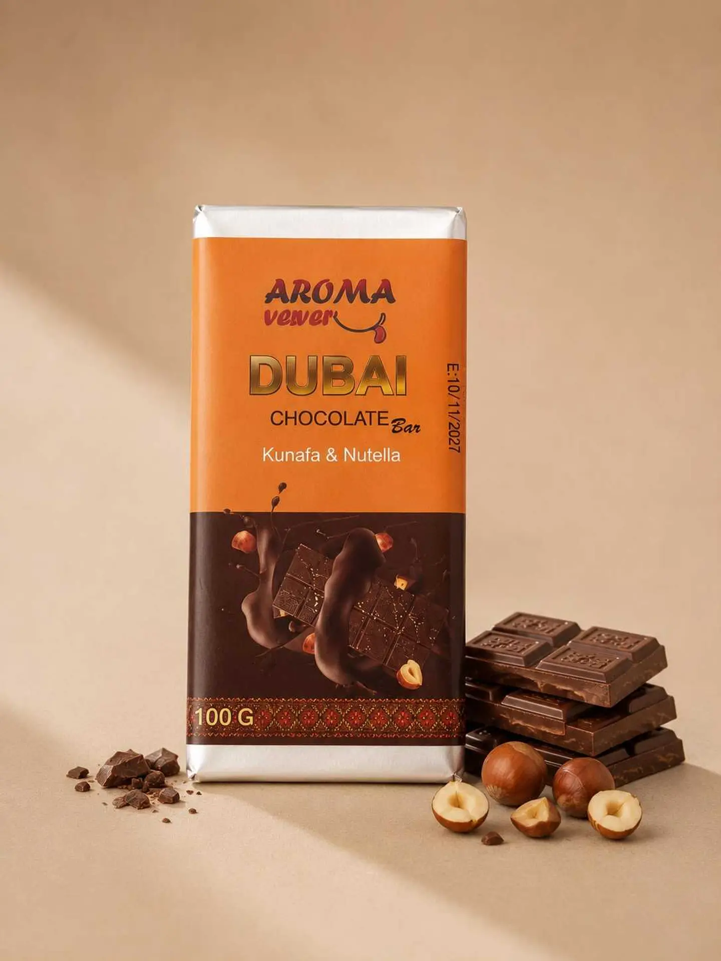 دبي بار كنافة نوتيلا