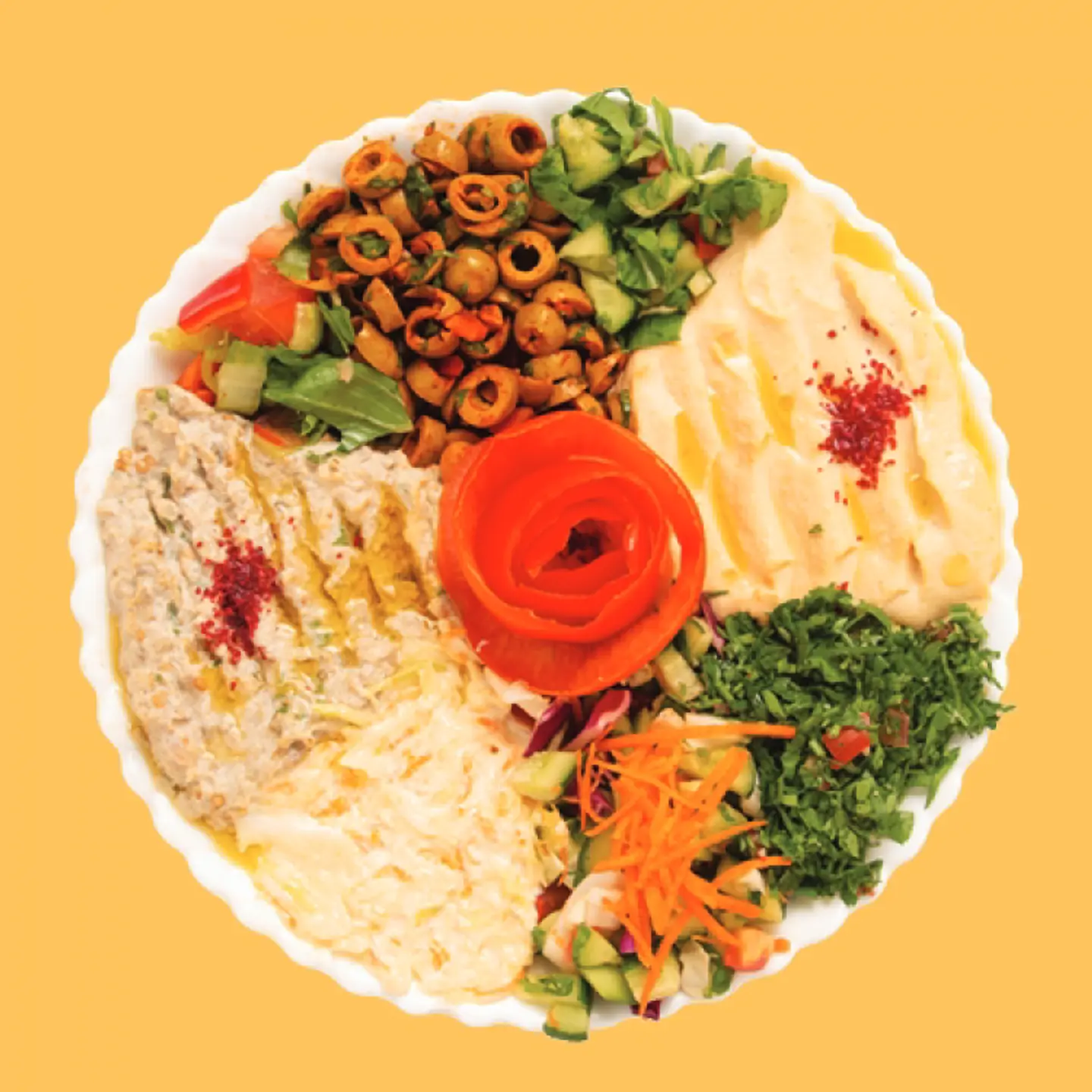 Mix Of Salads And Appetizers