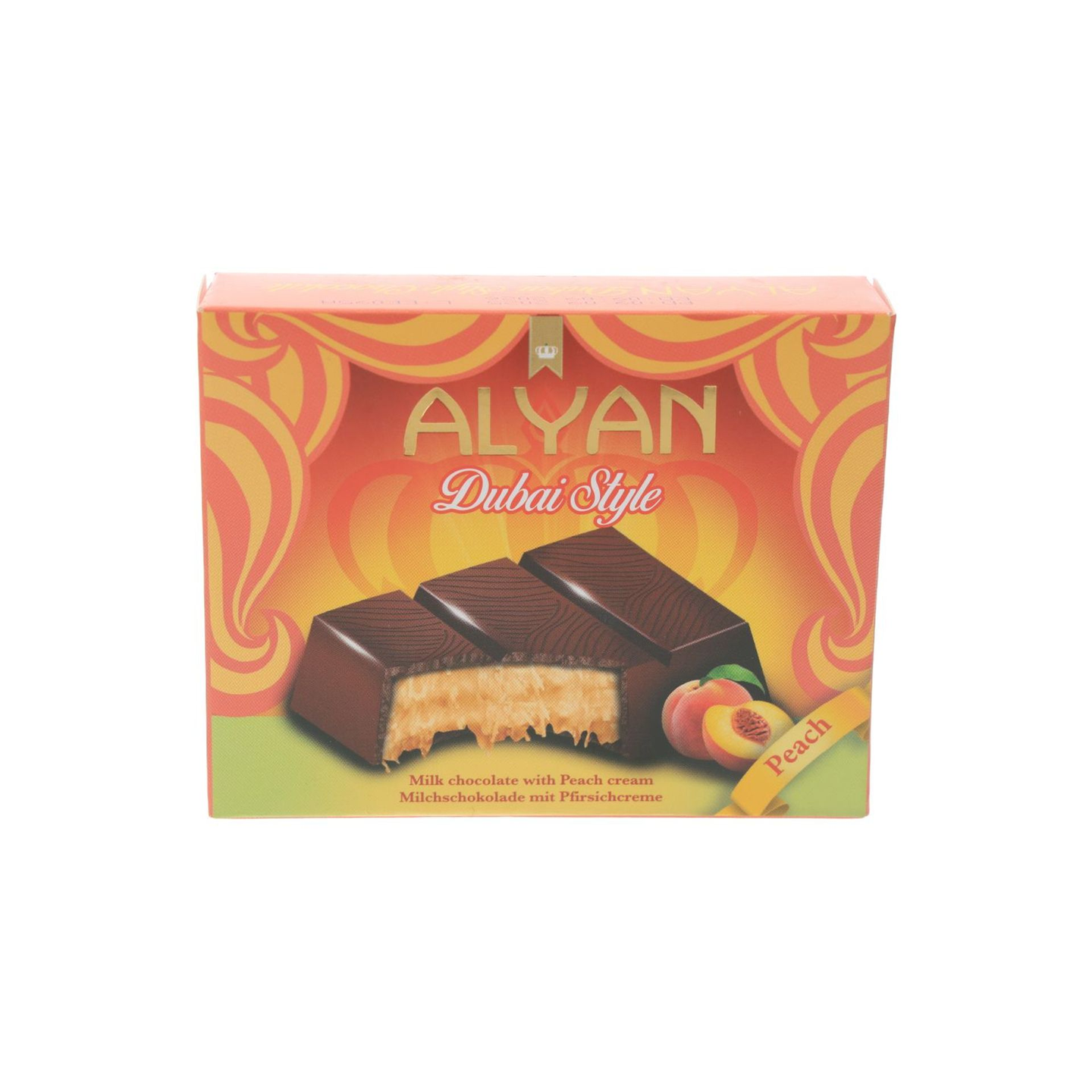 عليان دبي كنافة مقرمشة وشوكولاتة بالحليب والخوخ 100جرام