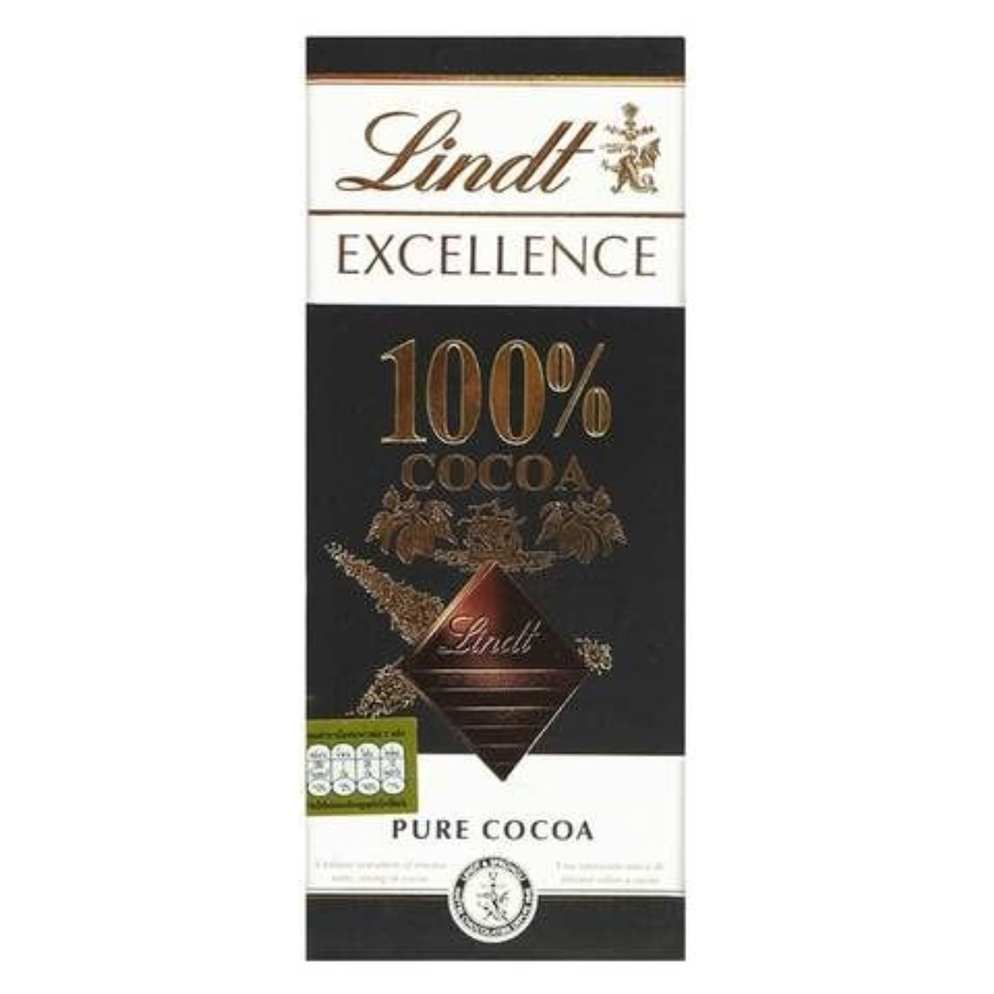 Lindt Excellence 100% Cocoa Dark Chocolate 50g
