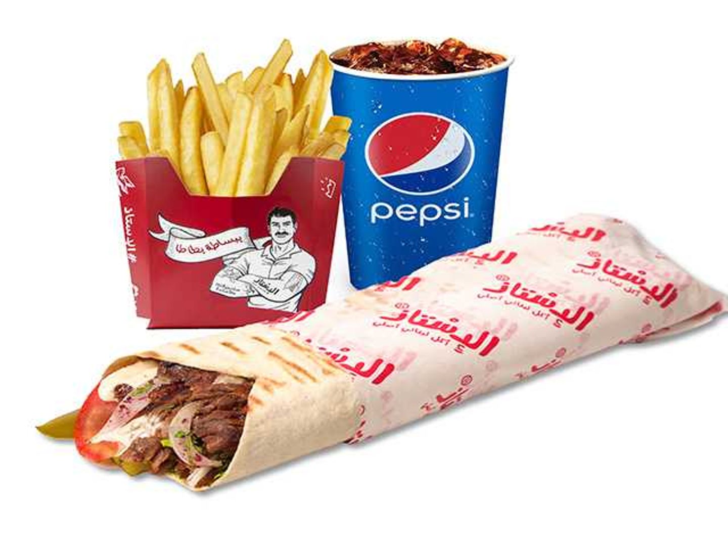 وجبة شاورما لحم تورتيلا