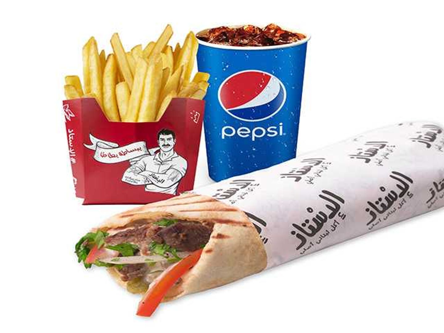وجبة شاورما لحم وسط