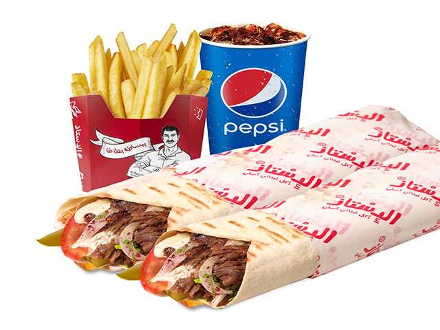 وجبة ٢ شاورما لحم تورتيلا