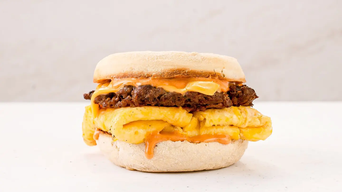 Sausage And Cheesy Egg English Muffin