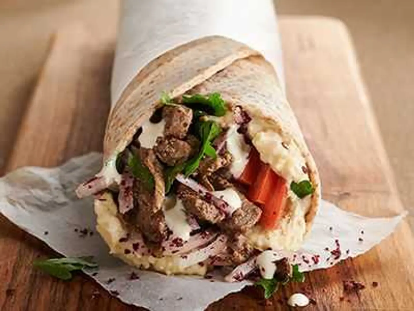 Beef Shawarma & Moutabbal Wrap