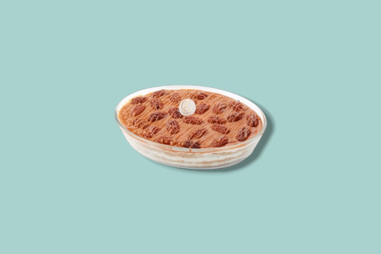 Baked Kunafa Cheesecake With Pecan Sauce