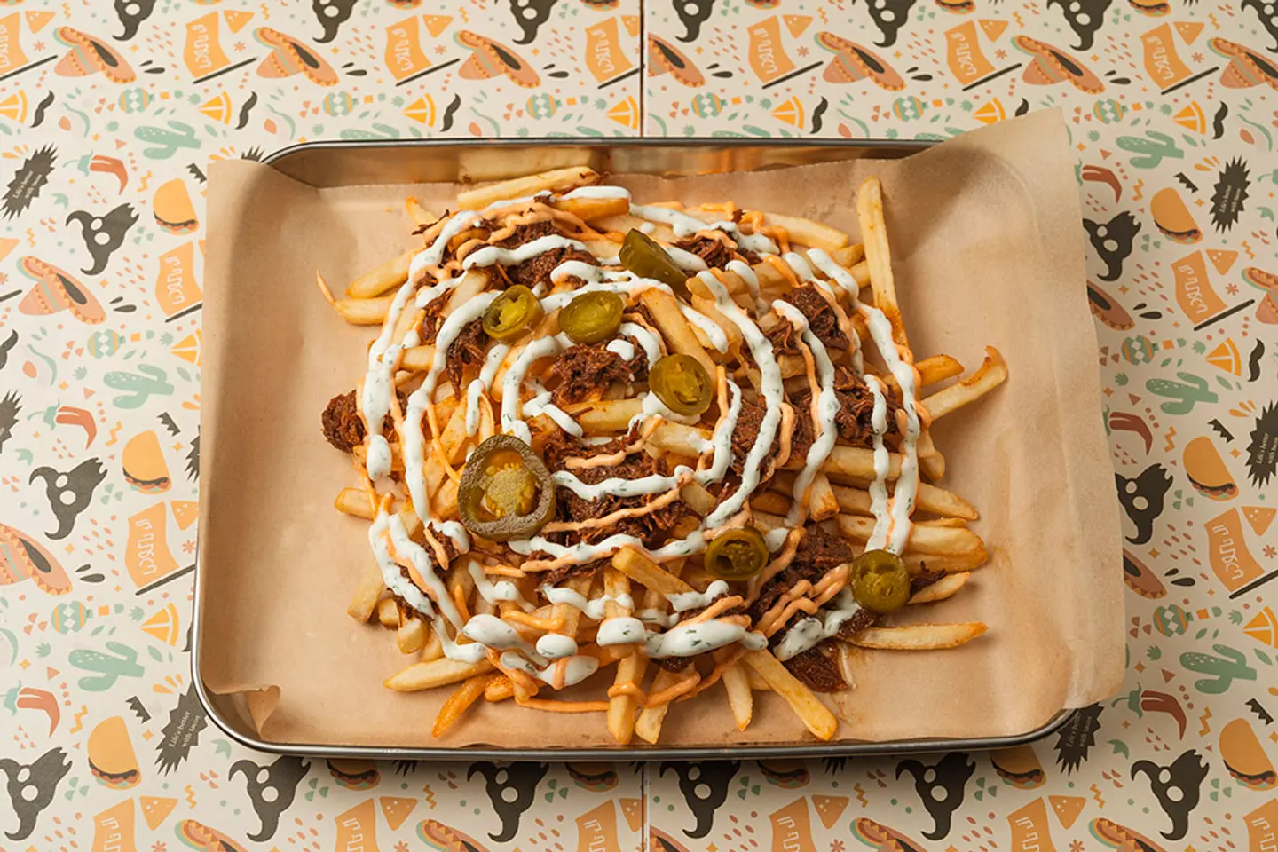 بطاطا مقلية مع اللحم