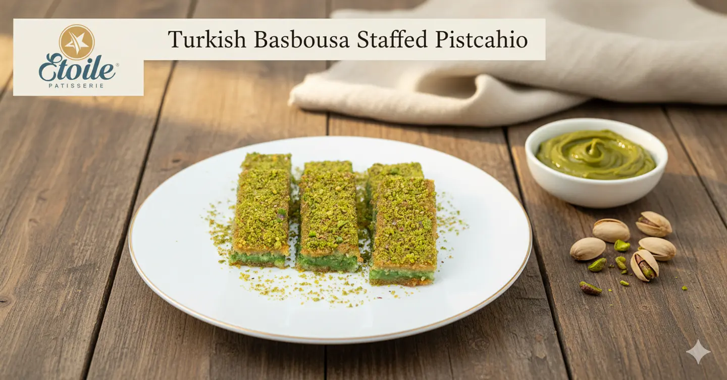 Turkish Basbousa Staffed Pistachio 1/4k