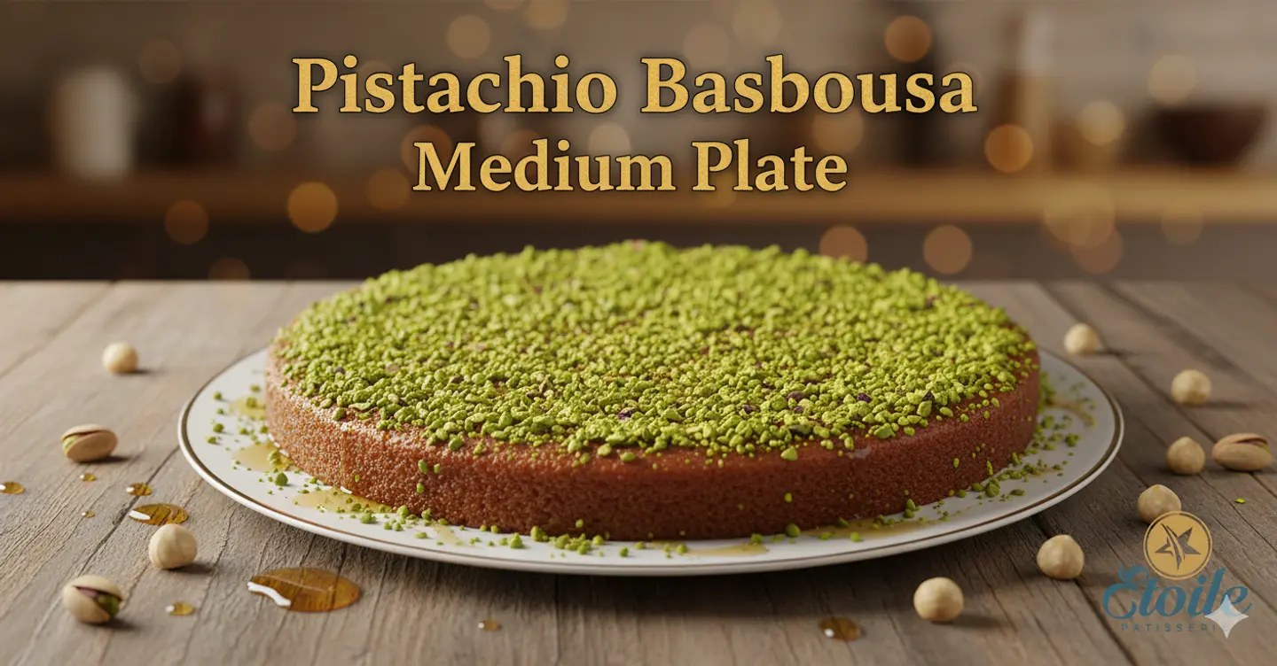 طبق بسبوسه فستق وسط