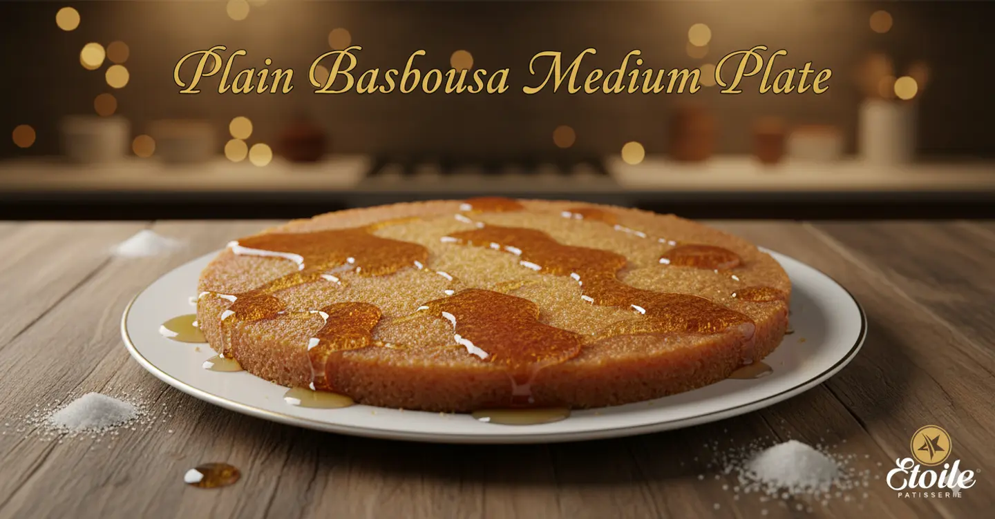 طبق بسبوسه سادة وسط